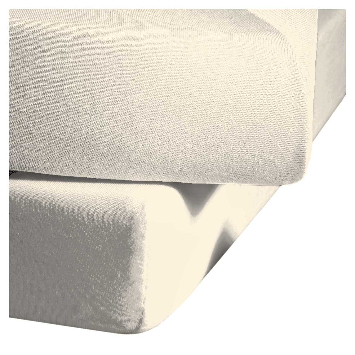 Fleuresse Mako-Satin-Spannlaken Colours, creme
