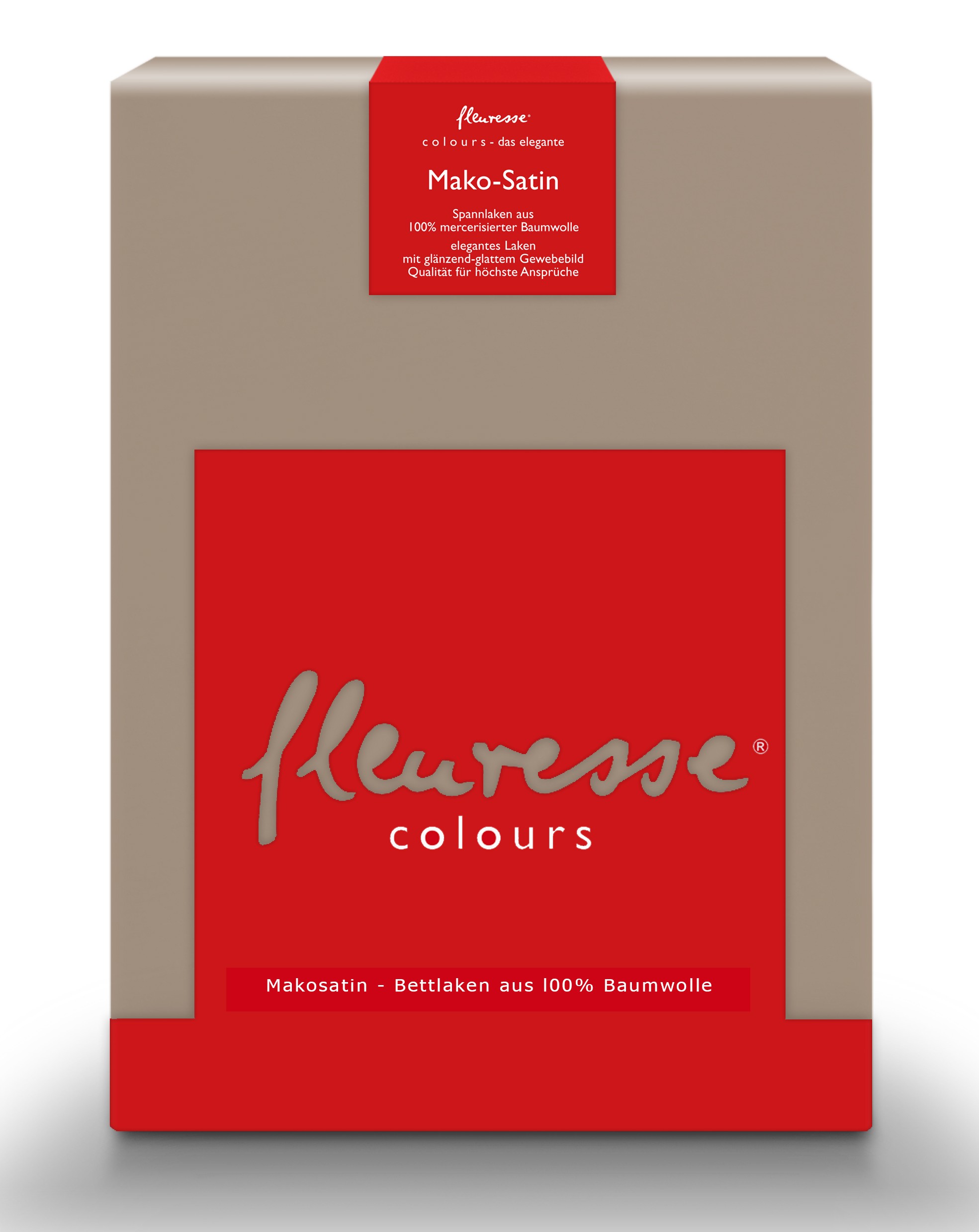 Fleuresse Mako-Satin-Spannlaken Colours, taupe
