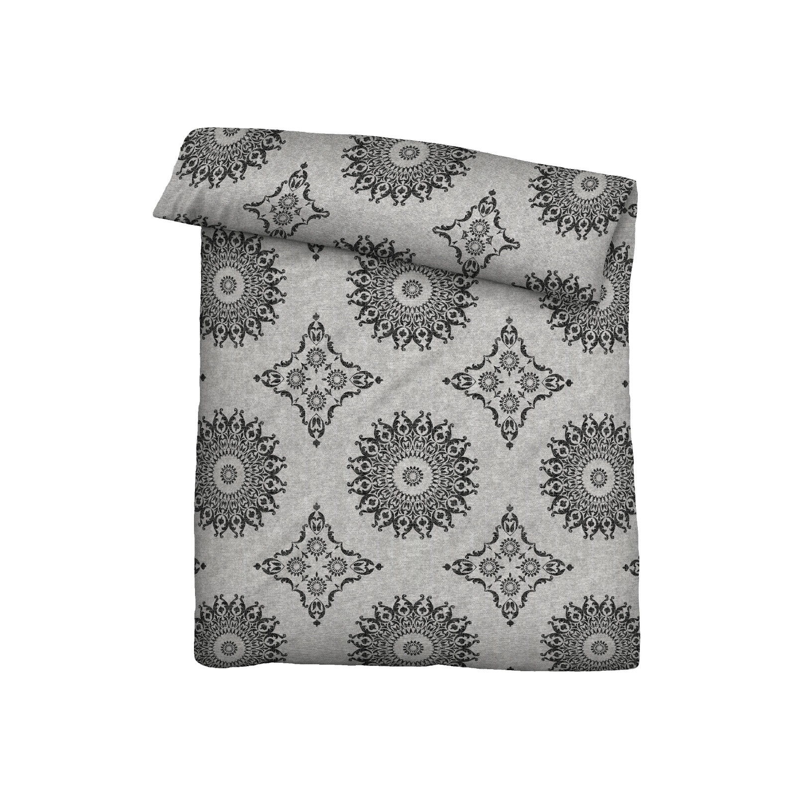 Biberna Melange Flanell-Wendebettwäsche 840509-017, Größe 135x200 cm grau
