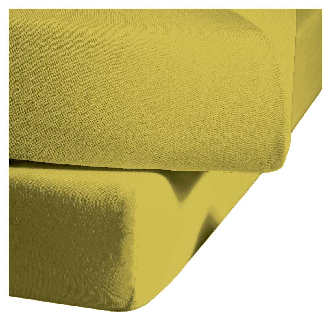 Fleuresse Mako-Satin-Spannlaken Colours, oliv