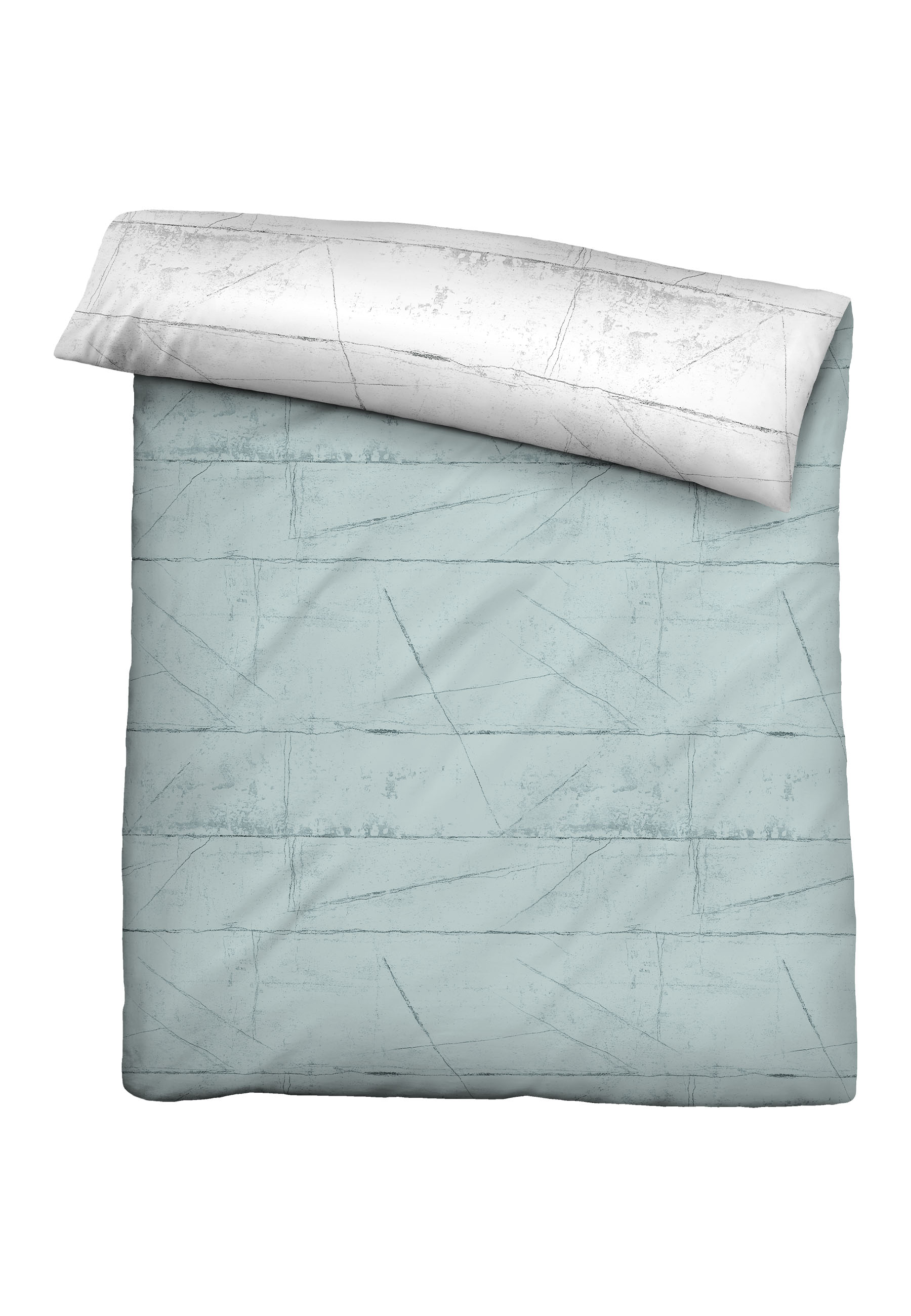 Biberna Baumwoll-Satin Bettwäsche 135 x 200 cm + 80 x 80 cm, ciel