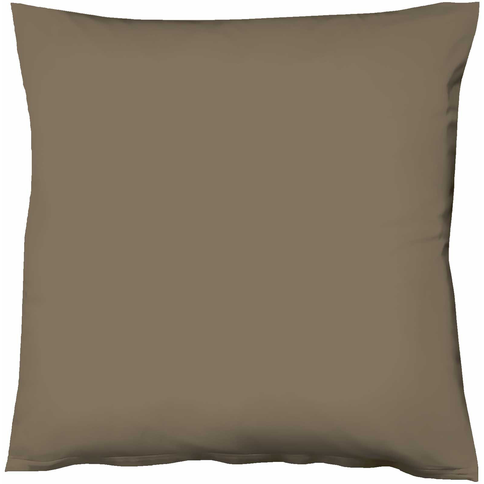 Fleuresse Mako-Satin-Kissenbezug uni colours, Farbe espresso 8031