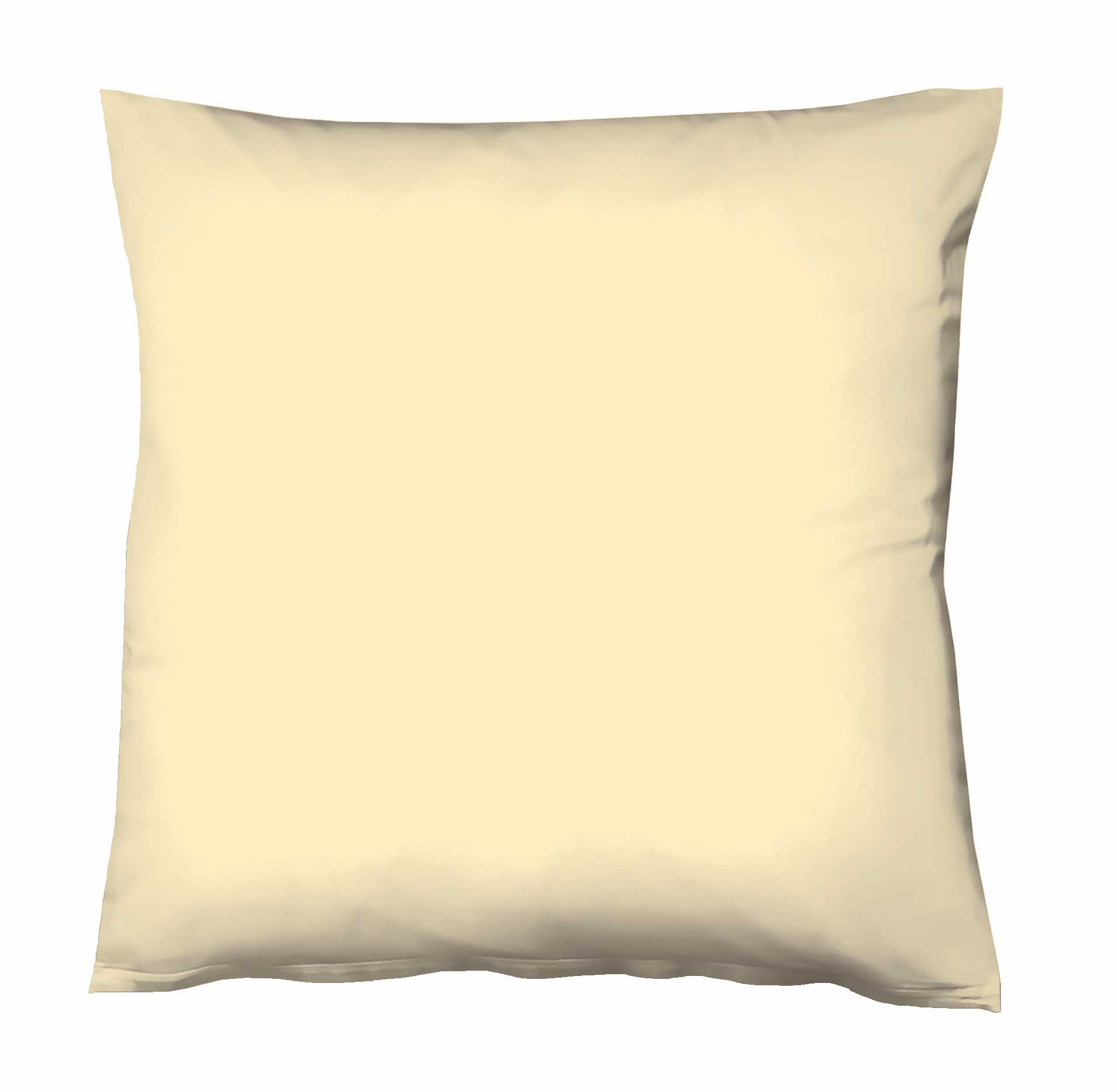 Fleuresse Mako-Satin-Kissenbezug uni colours Farbe 0215 vanille Größe 80x80 cm