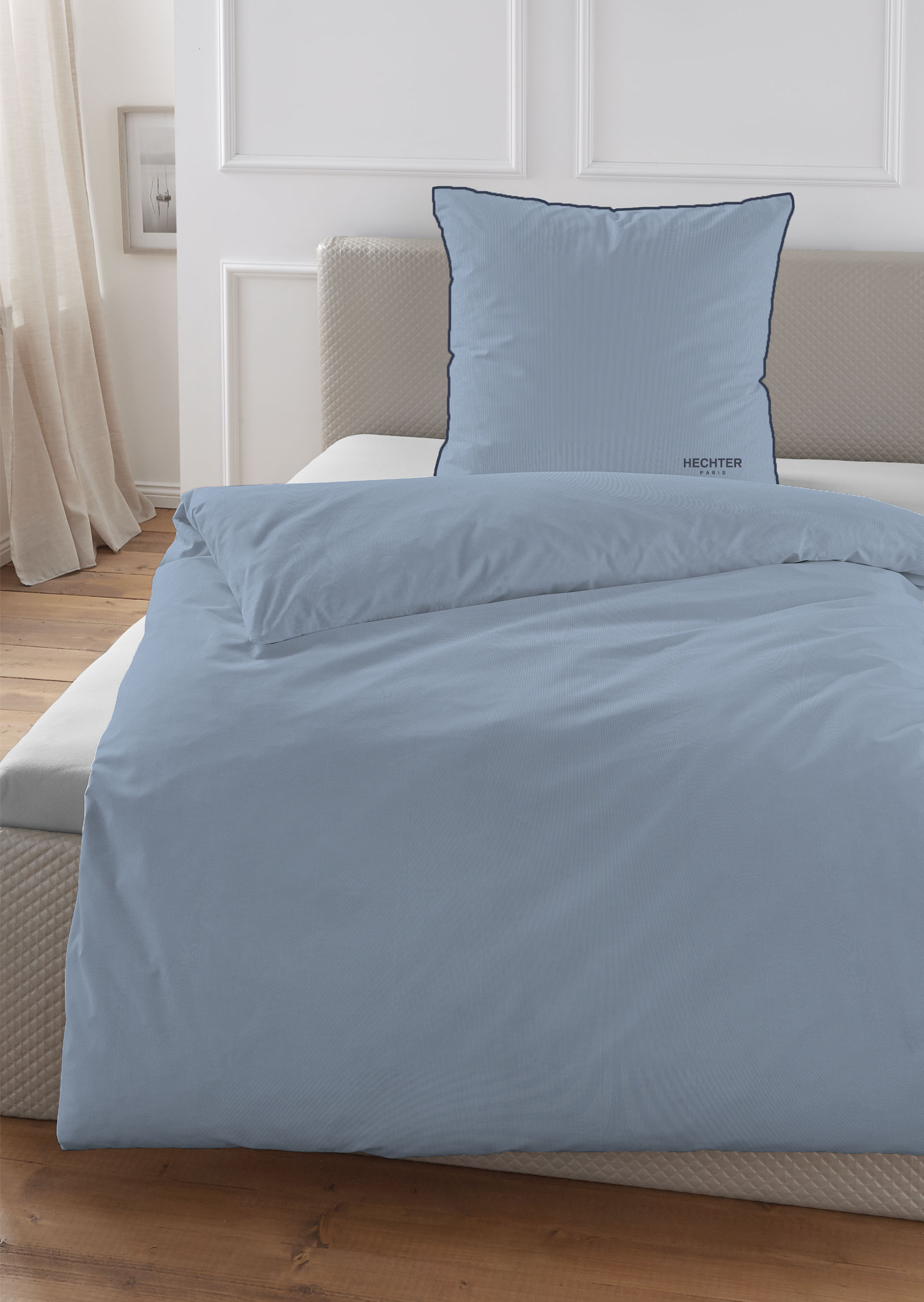 Biberna Satin 135 x 200 cm + 80 x 80 cm, marine