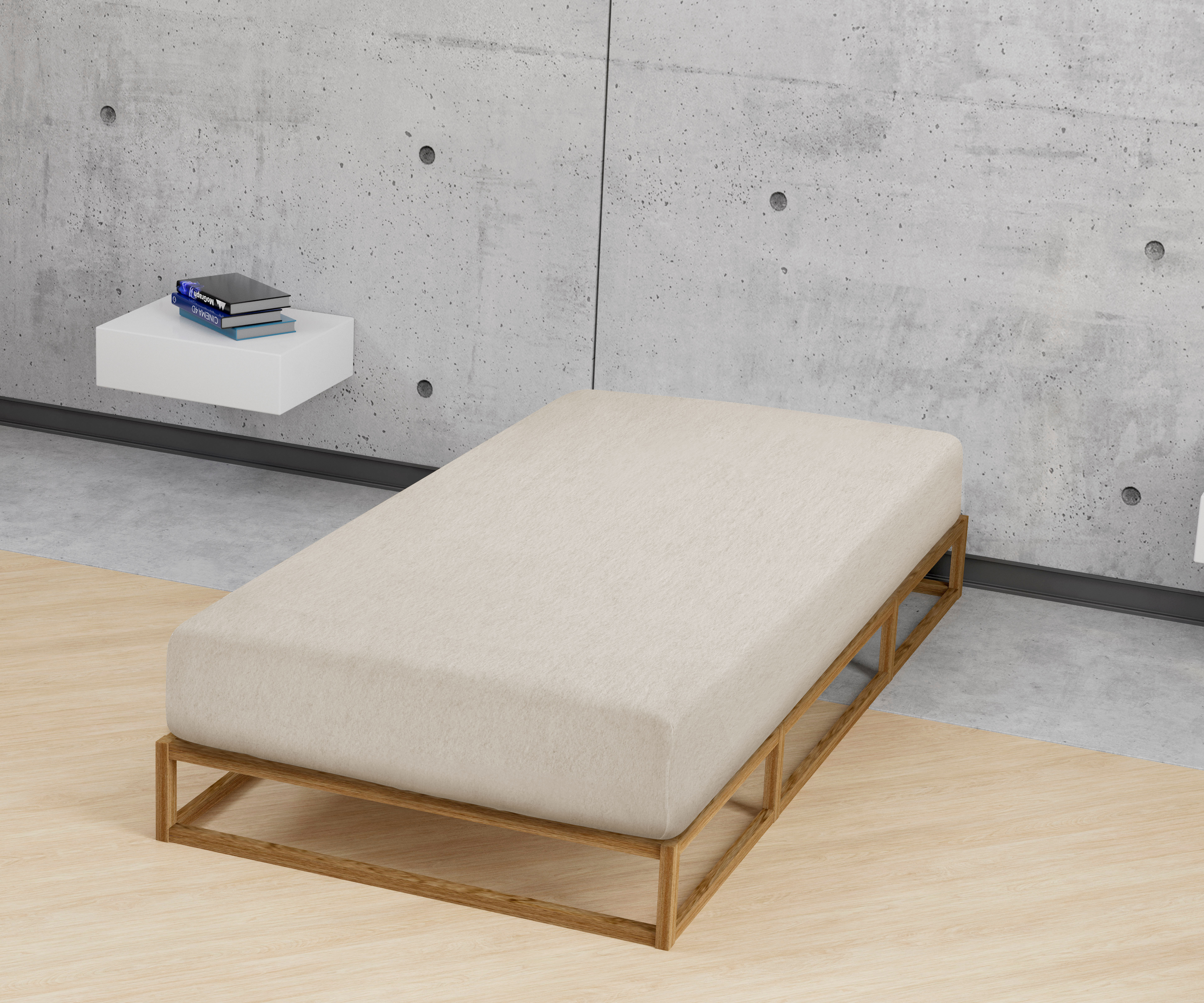 Biberna Spannbetttuch kitt 90x190 cm - 100x200 cm, Biber Melange uni