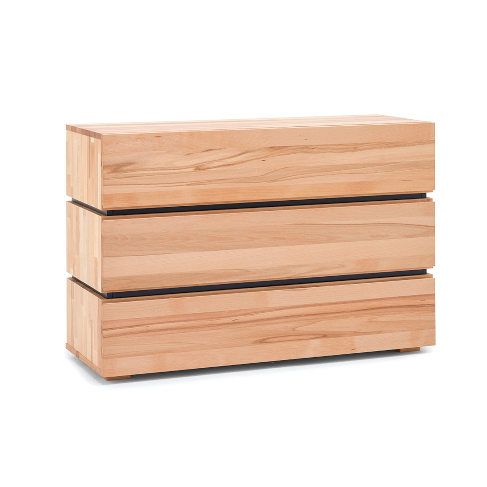Dico Massivholz Kommode Select, Buche, 3 Schubladen