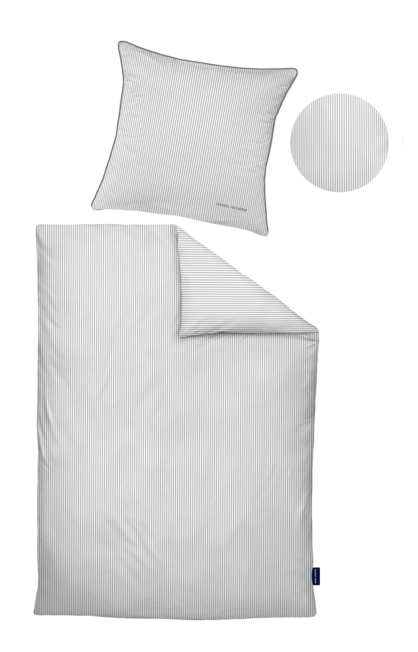 Biberna Satin 135 x 200 cm + 80 x 80 cm, silber/grau