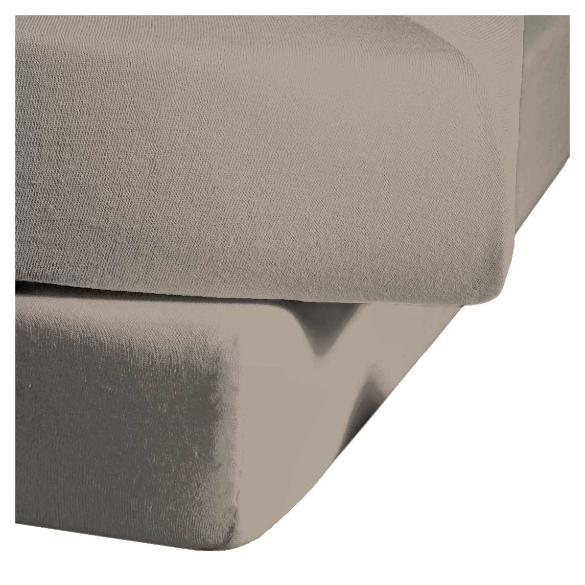 Fleuresse Mako-Satin-Spannlaken Colours, taupe