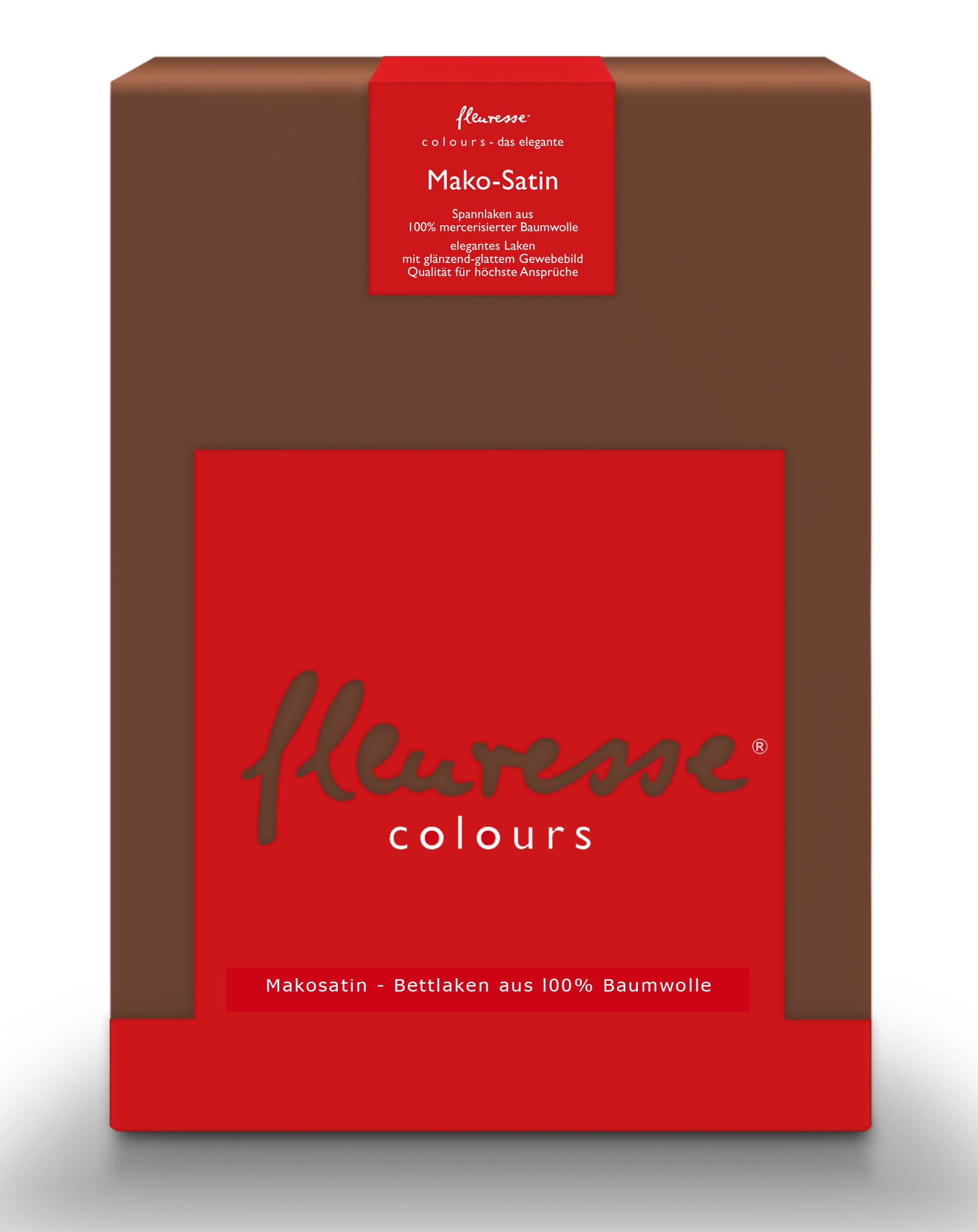 Fleuresse Mako-Satin-Spannlaken Colours, zartbitter