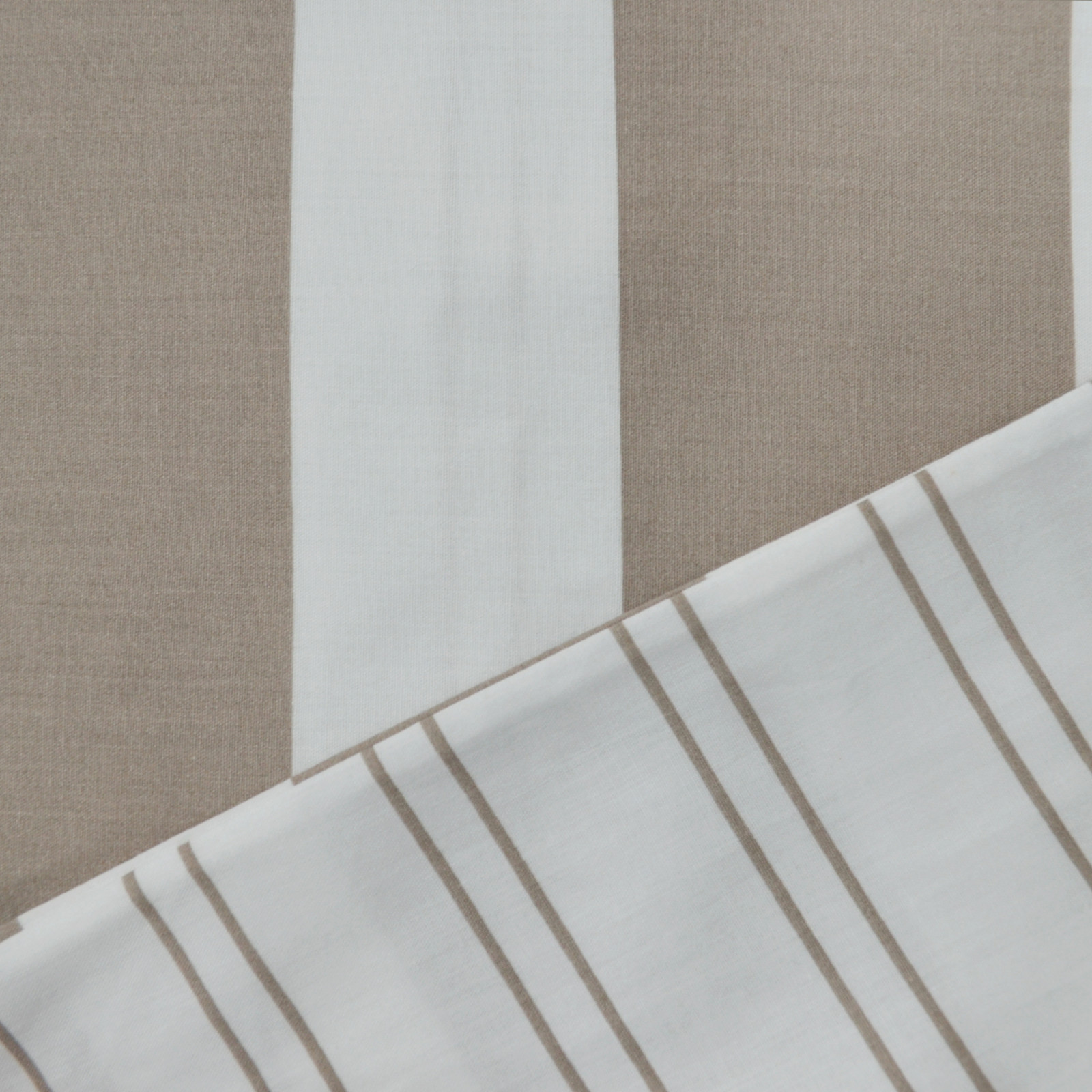 Hahn Haustextilien Perkal Bettwäsche taupe gestreift Größe 200x200 cm