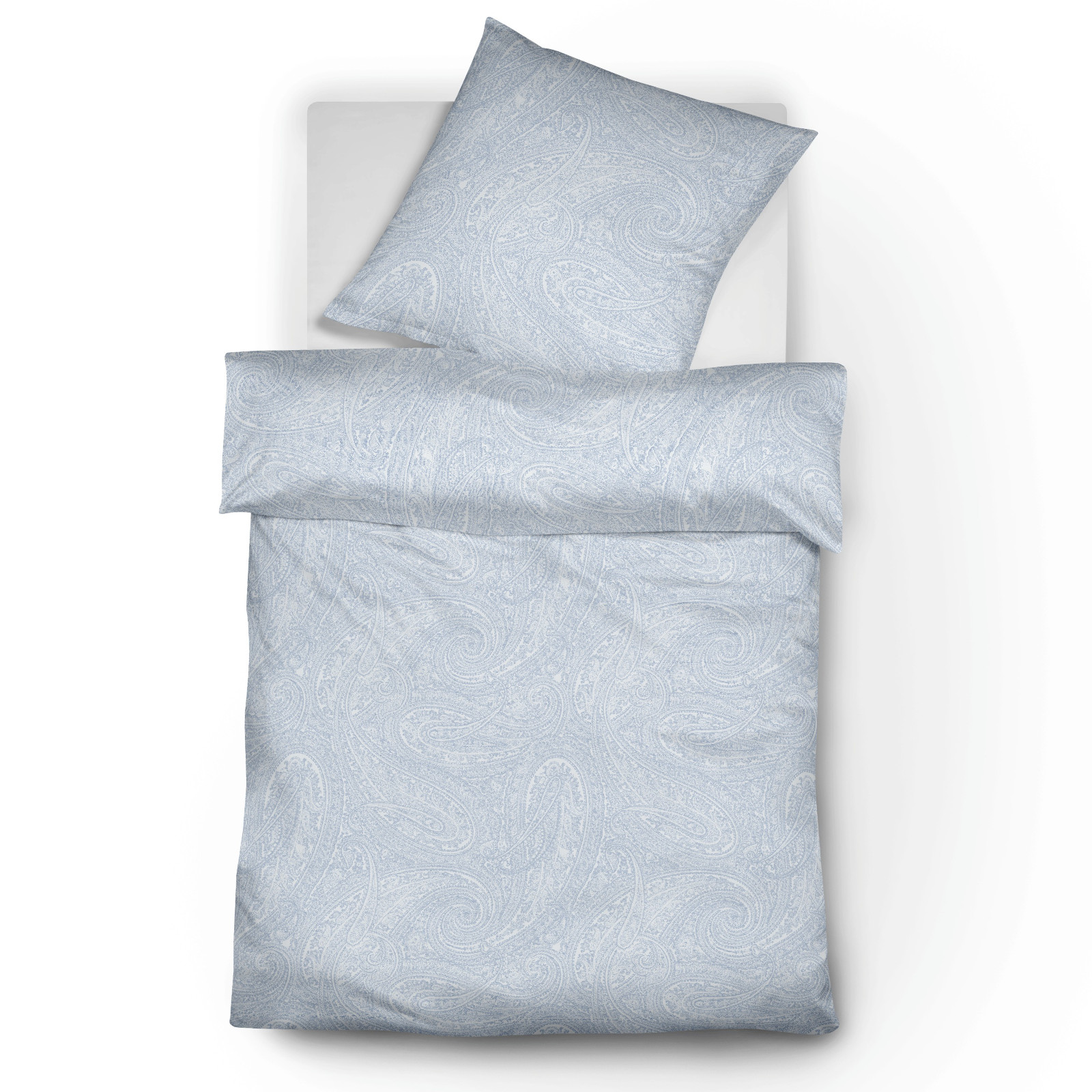 Fleuresse Jacquard Leinen-Bettwäsche Provence Prestige, himmelblau
