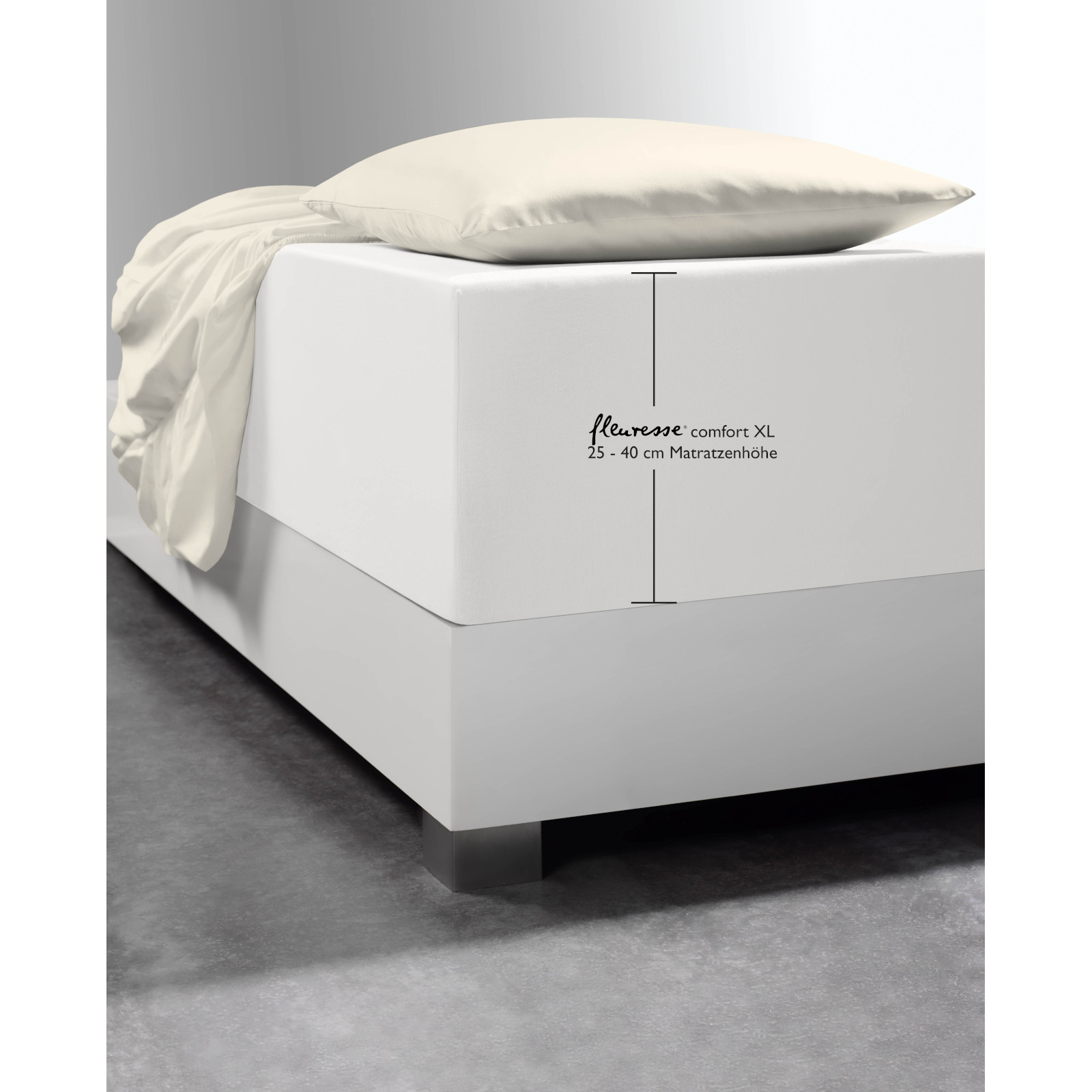 Fleuresse Boxspring- und Wasserbetten Jersey-Spannlaken comfort XL, naturweiß