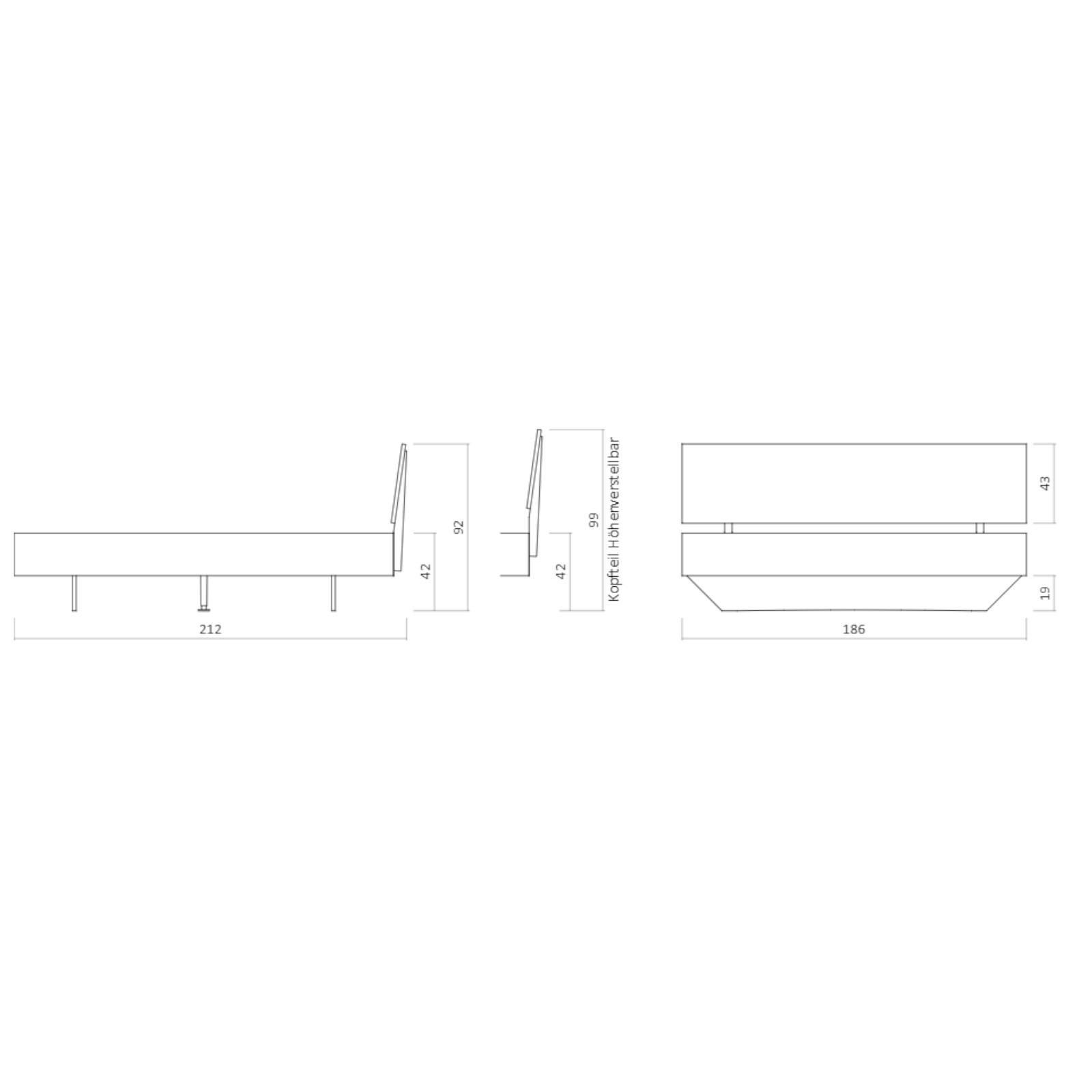 Dico Buche Massivholz Bettrahmen Cloud incl. Kopfteil 333.46