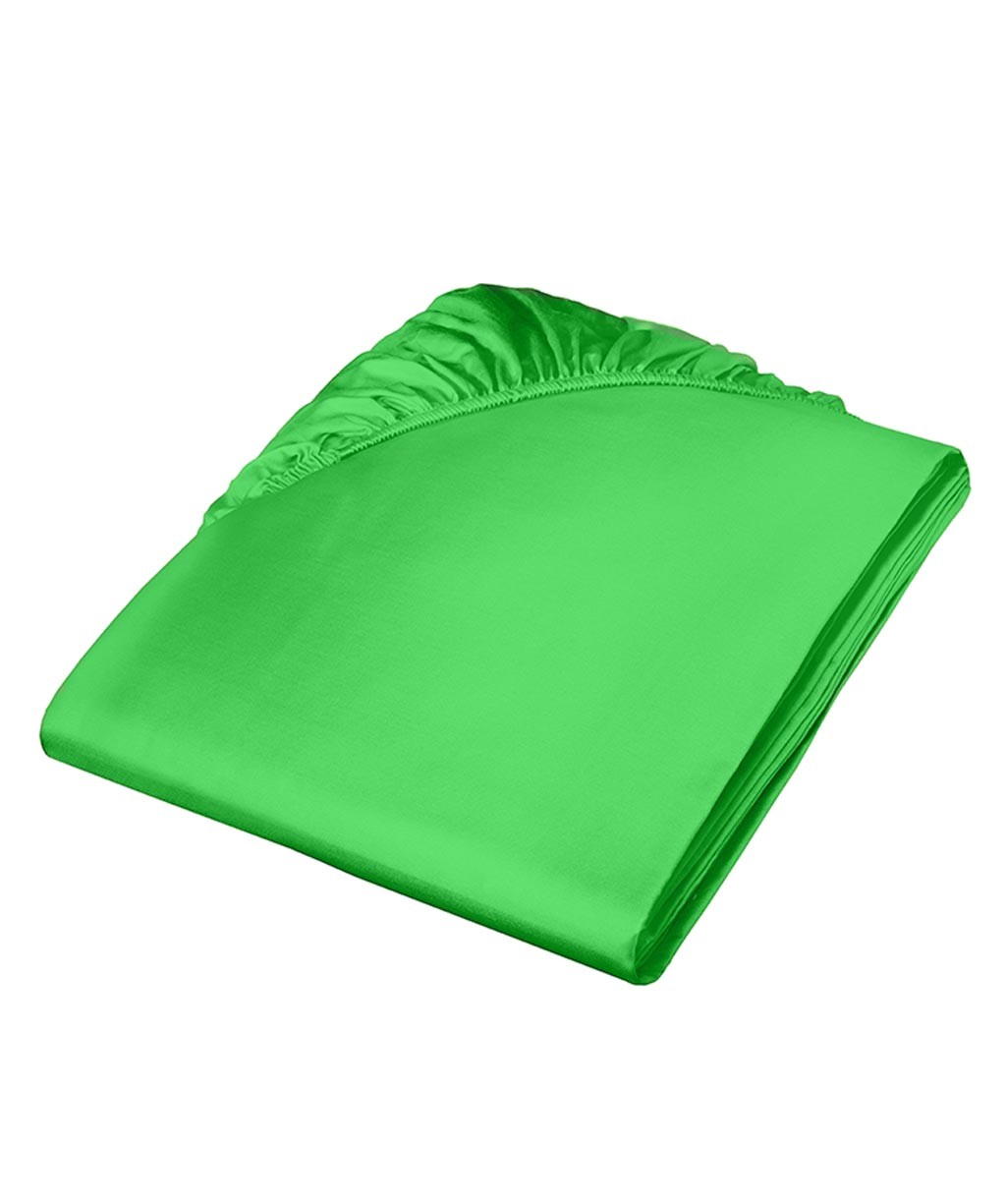 Fleuresse Mako-Satin-Spannlaken Colours, grasgrün