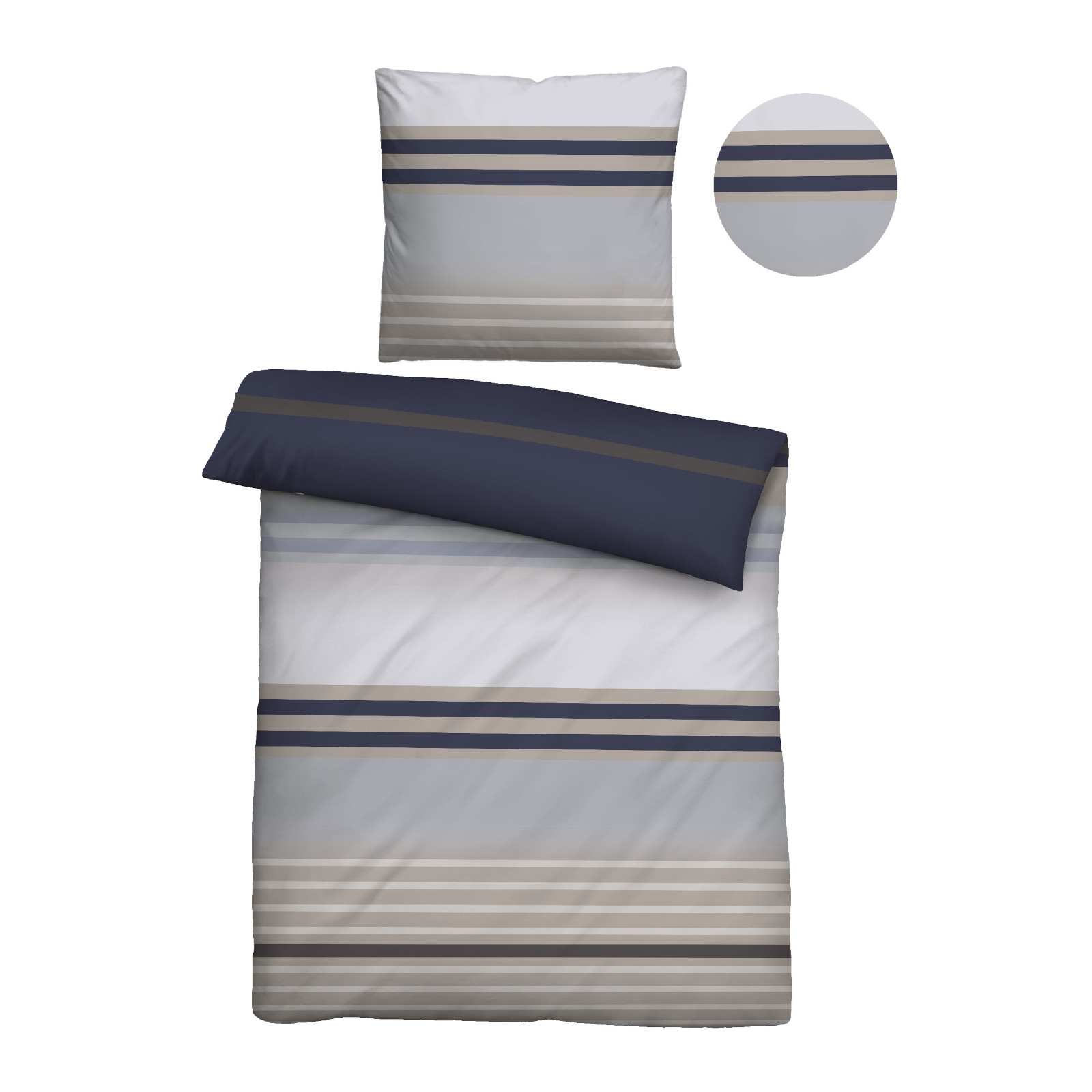 Biberna Mako-Satin Bettwäsche 0616308-544 Größe 135x200 cm 80x80 cm