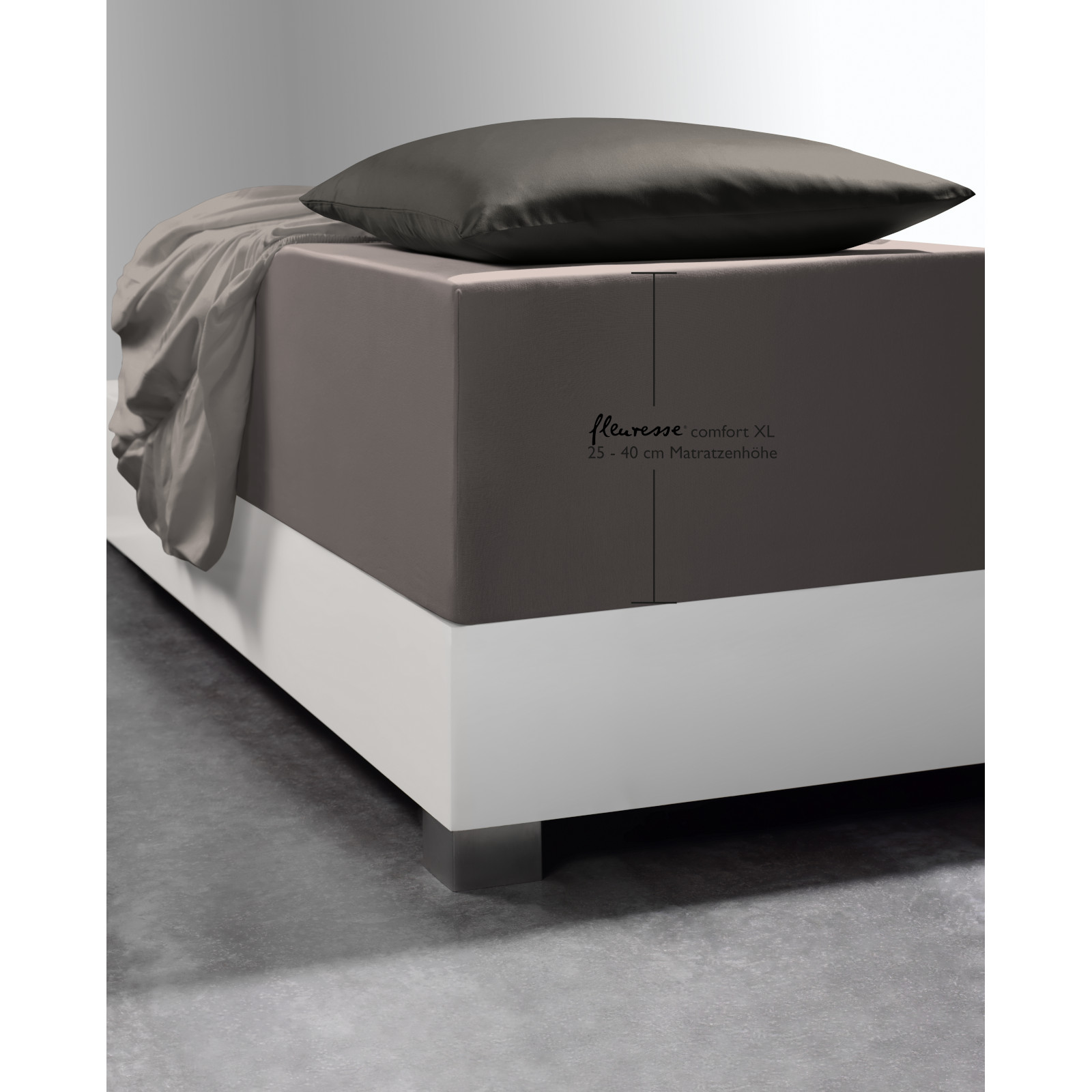 Fleuresse Boxspring- und Wasserbetten Jersey-Spannlaken comfort XL 8031 espresso