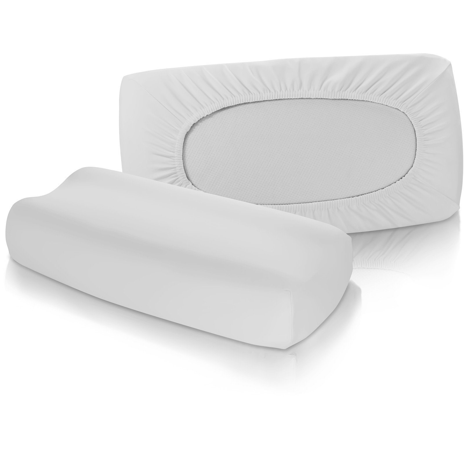 Fleuresse Vital-Comfort Jersey-Bezug für Nackenstützkissen silber