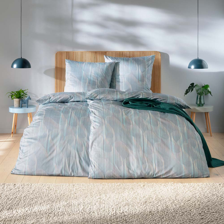 Estella Atelier Mako-Interlock-Jersey Bettwäsche Leon, 155x220 cm+80x80 cm, graphit