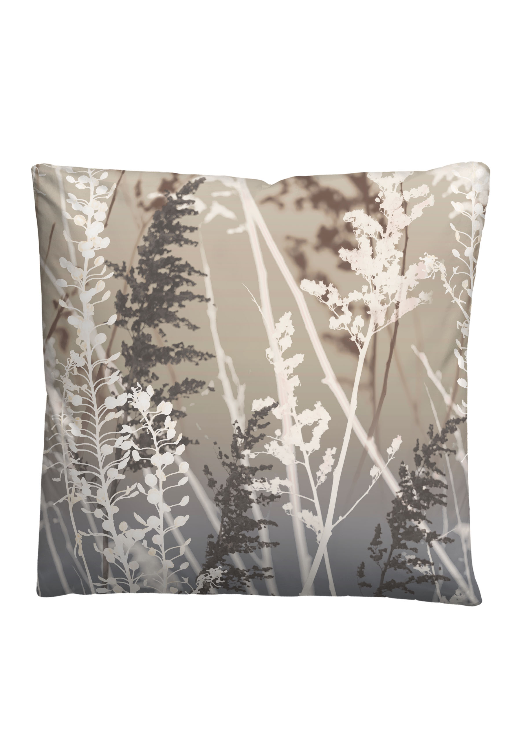 Biberna Gräser 135x200 cm+80x80 cm, Feinbiber Bettwäsche taupe