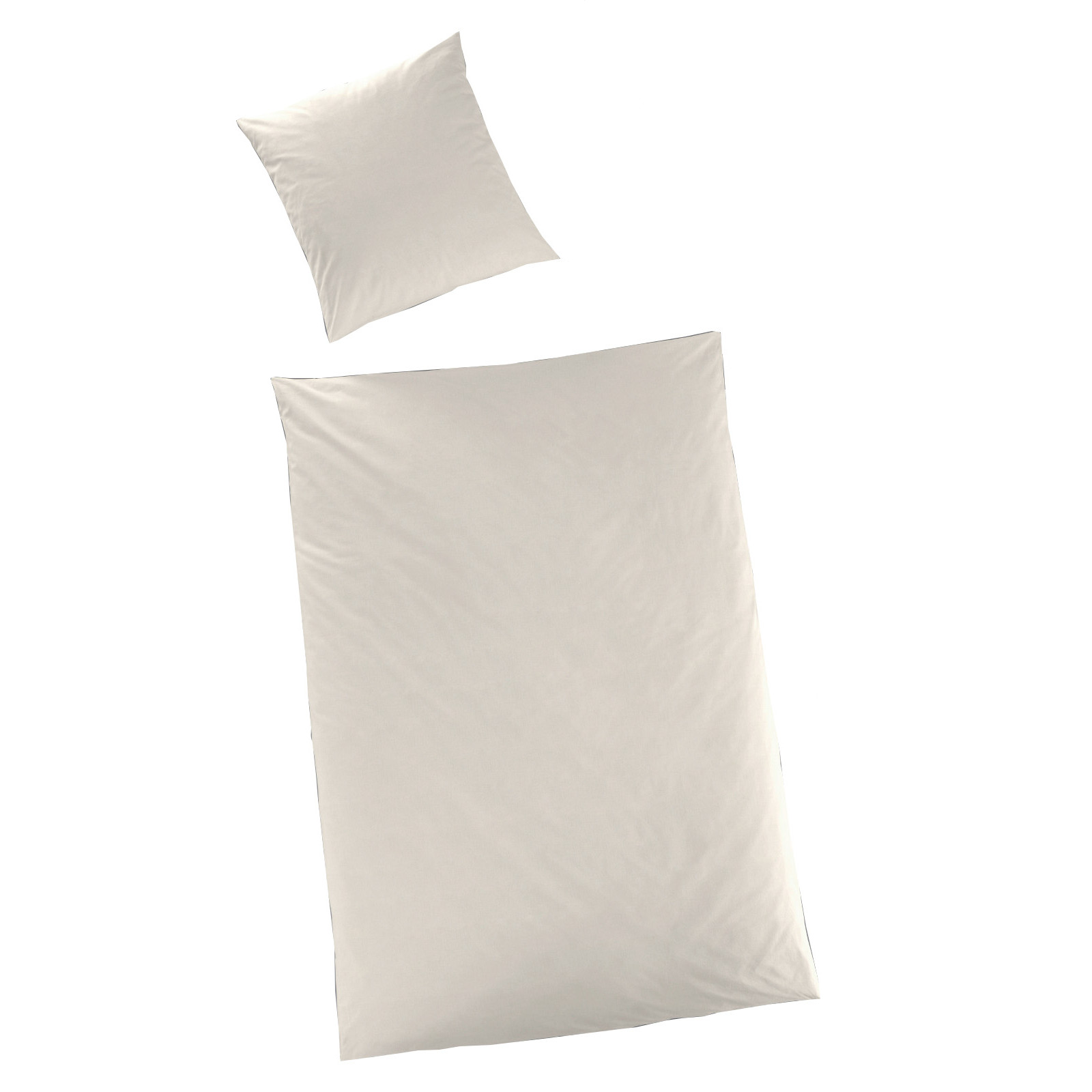 Hahn Haustextilien Luxus-Satin Bettwäsche uni Farbe champagner 200x200 cm