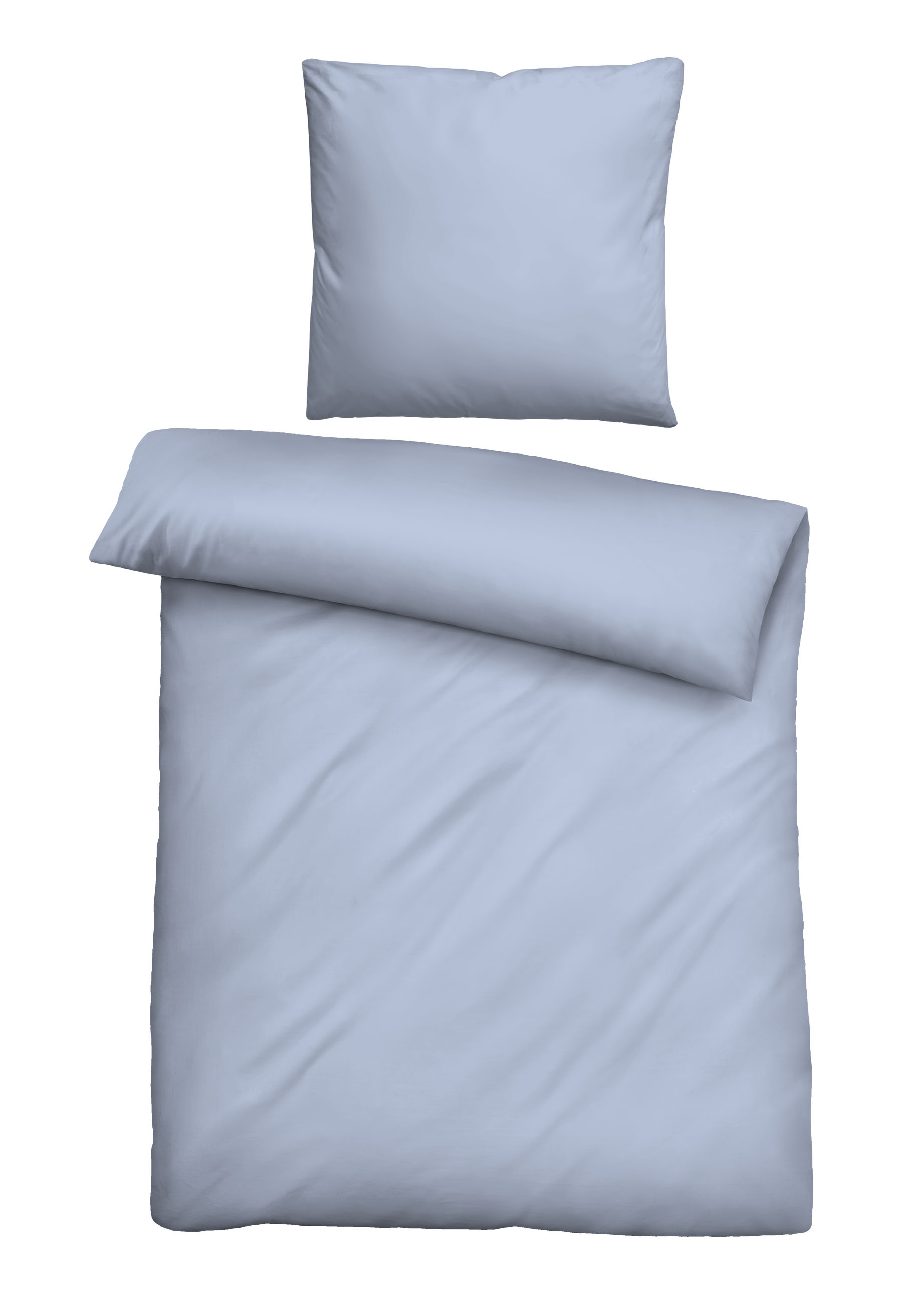 Biberna Tencel Bettwäsche Uni, 155 x 220 cm + 80 x 80 cm, eisblau