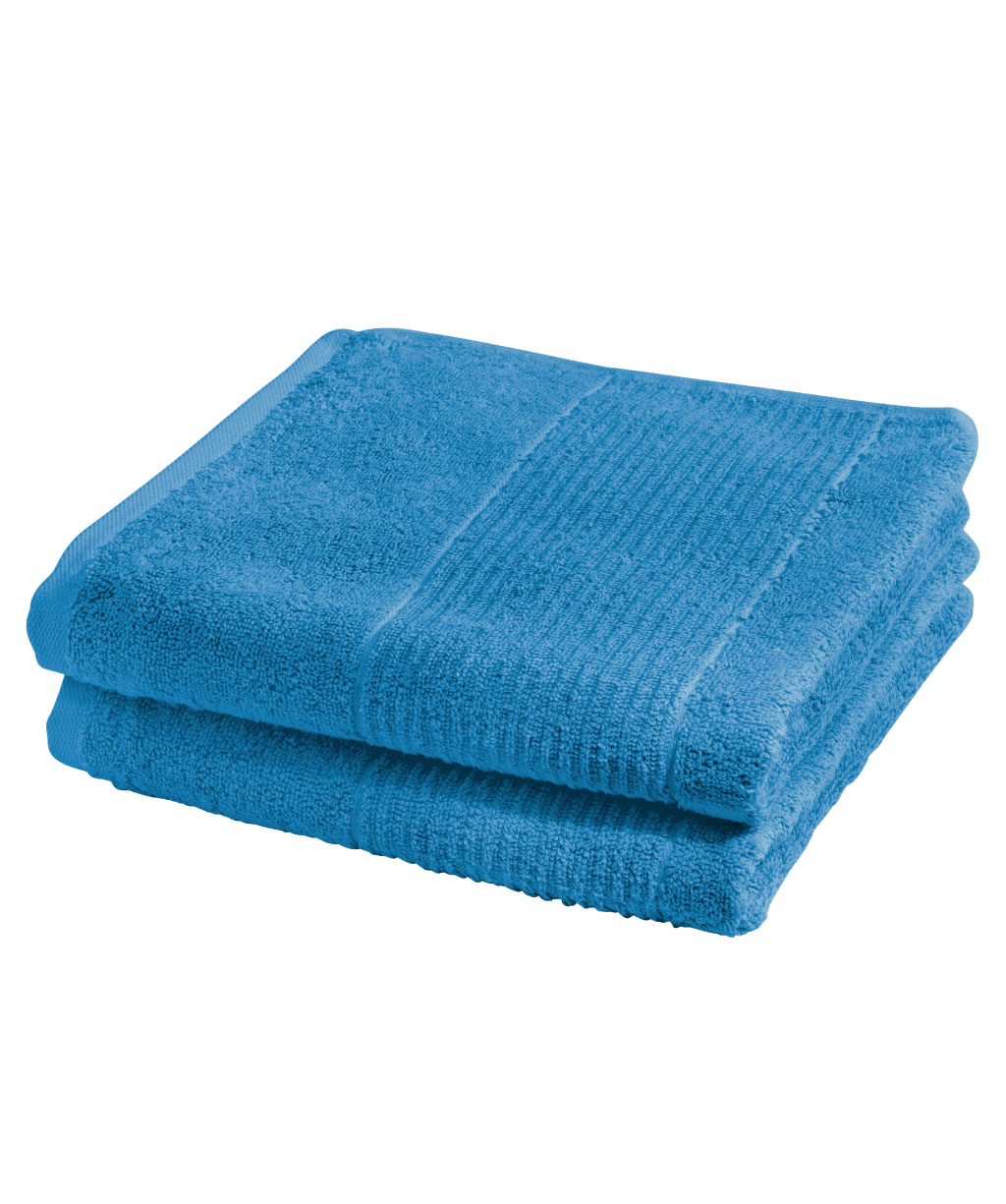 Fleuresse Frottier Handtuch Größe 50x100 cm, Farbe 32 azurblau (1x Doppelpack)