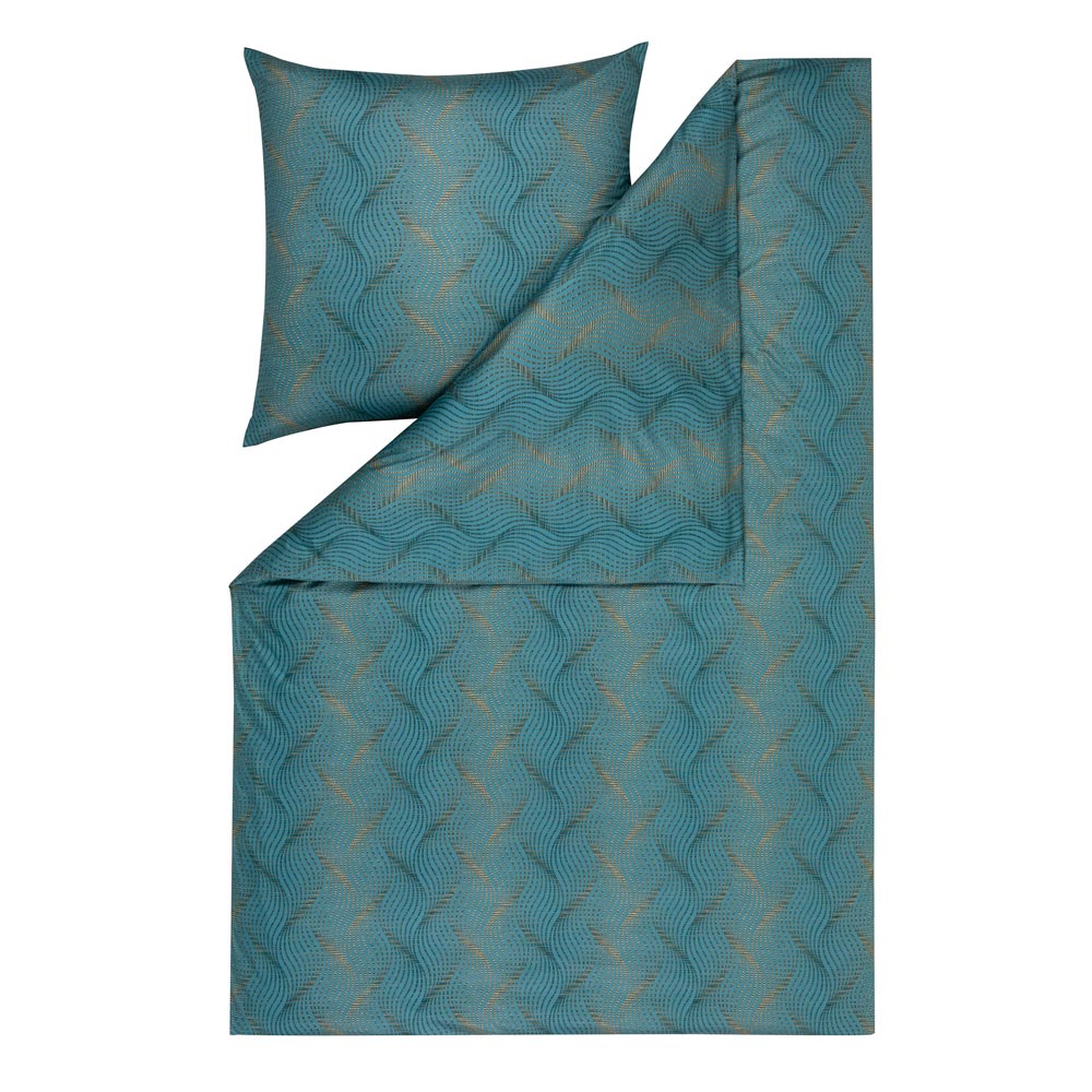 Estella Mako-Interlock-Jersey Ruben, Größe 155x220 cm+80x80 cm, petrol