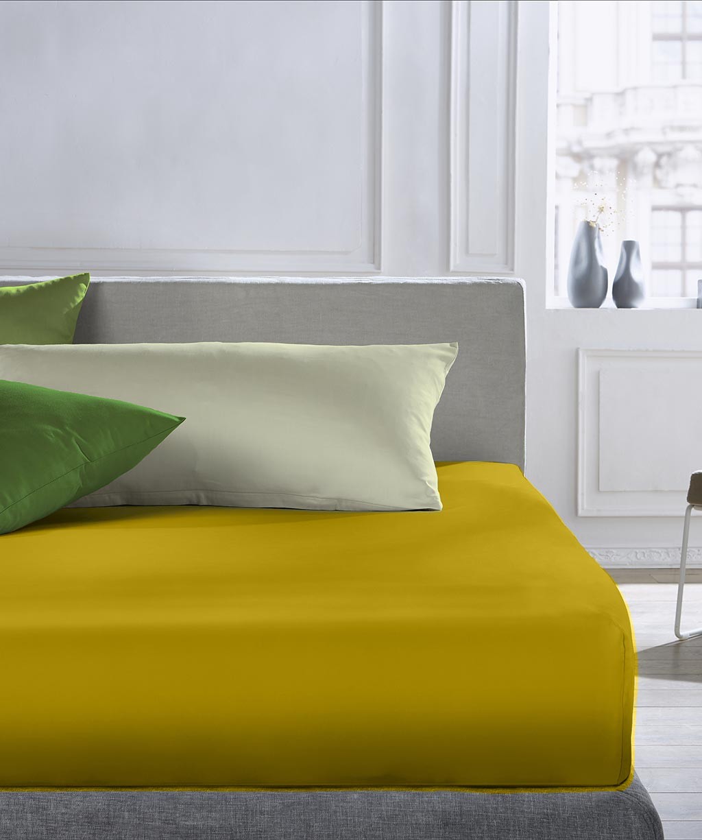 Fleuresse Mako-Satin-Spannlaken Colours, oliv