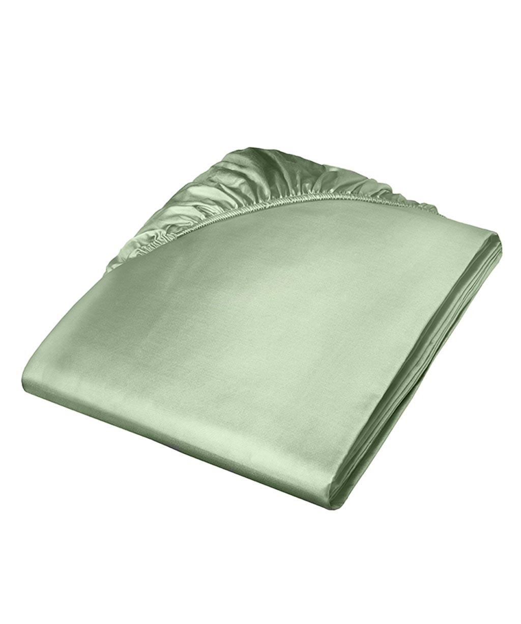 Fleuresse Mako-Satin-Spannlaken Colours, jadegrün