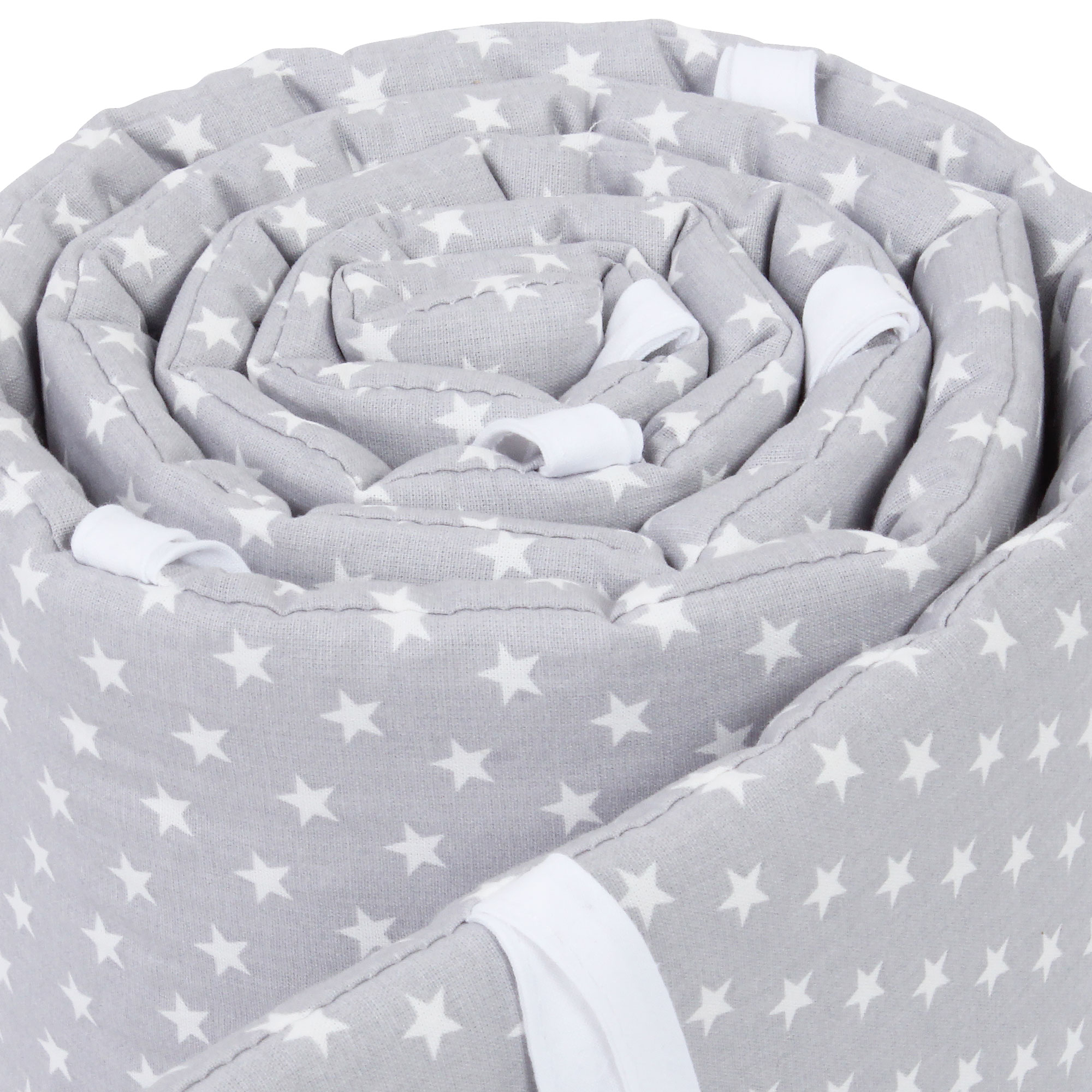 babybay Nestchen Mesh passend für Modell Boxspring XXL, lichtgrau Sterne weiß