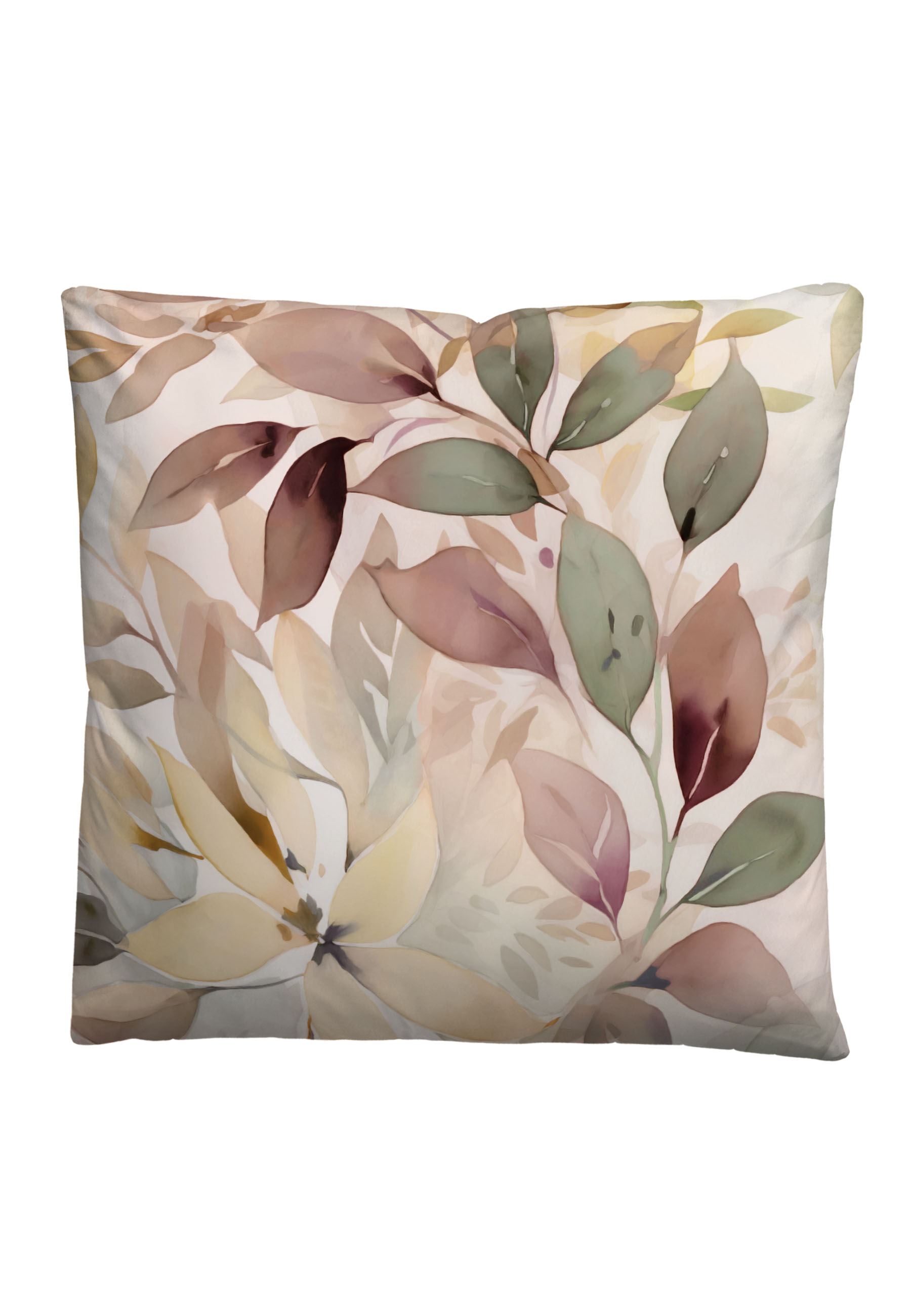 Biberna Blätterranke 155x220 cm+80x80 cm, Satin Bettwäsche macchiato