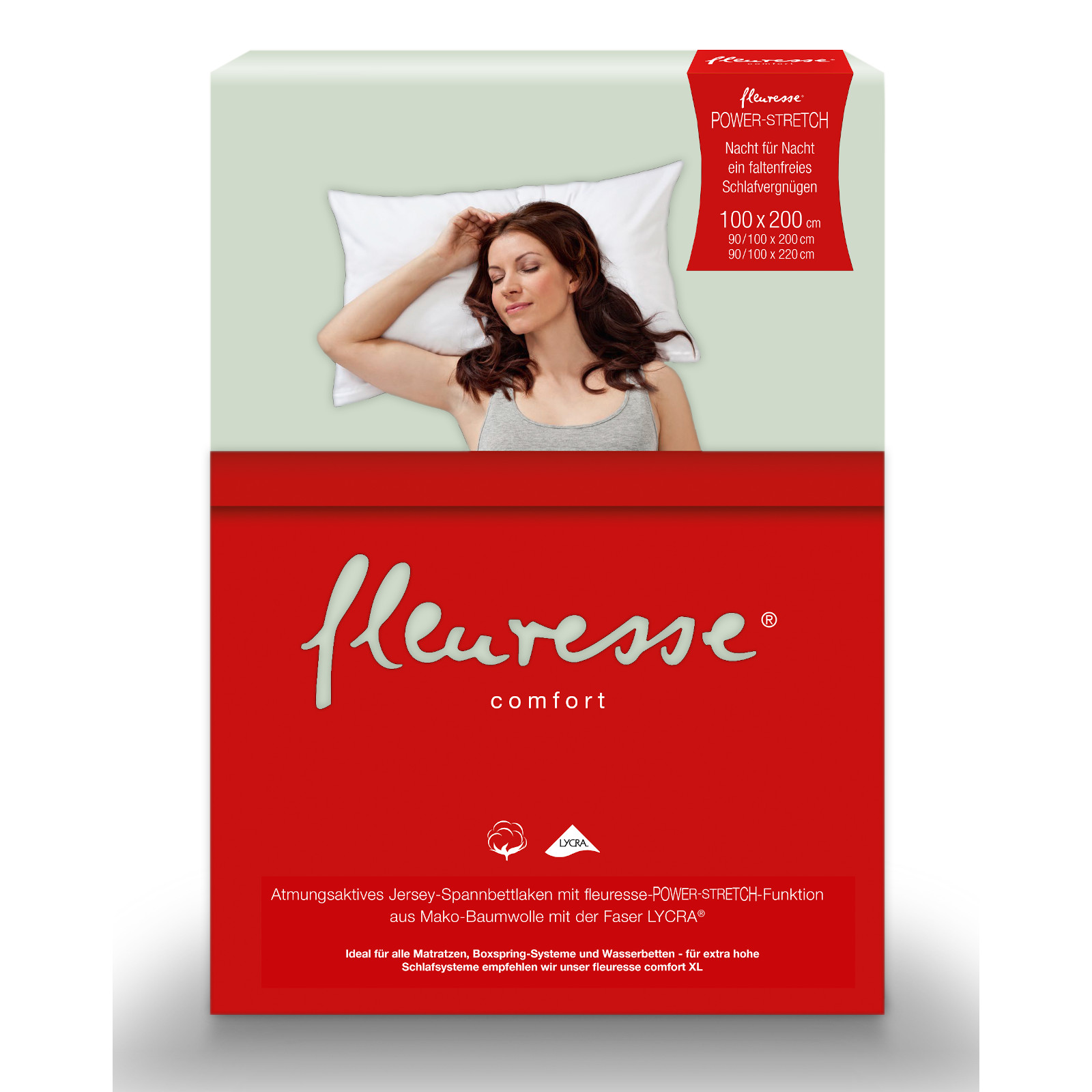 Fleuresse Mako-Jersey-Spannlaken comfort Farbe mint 3240