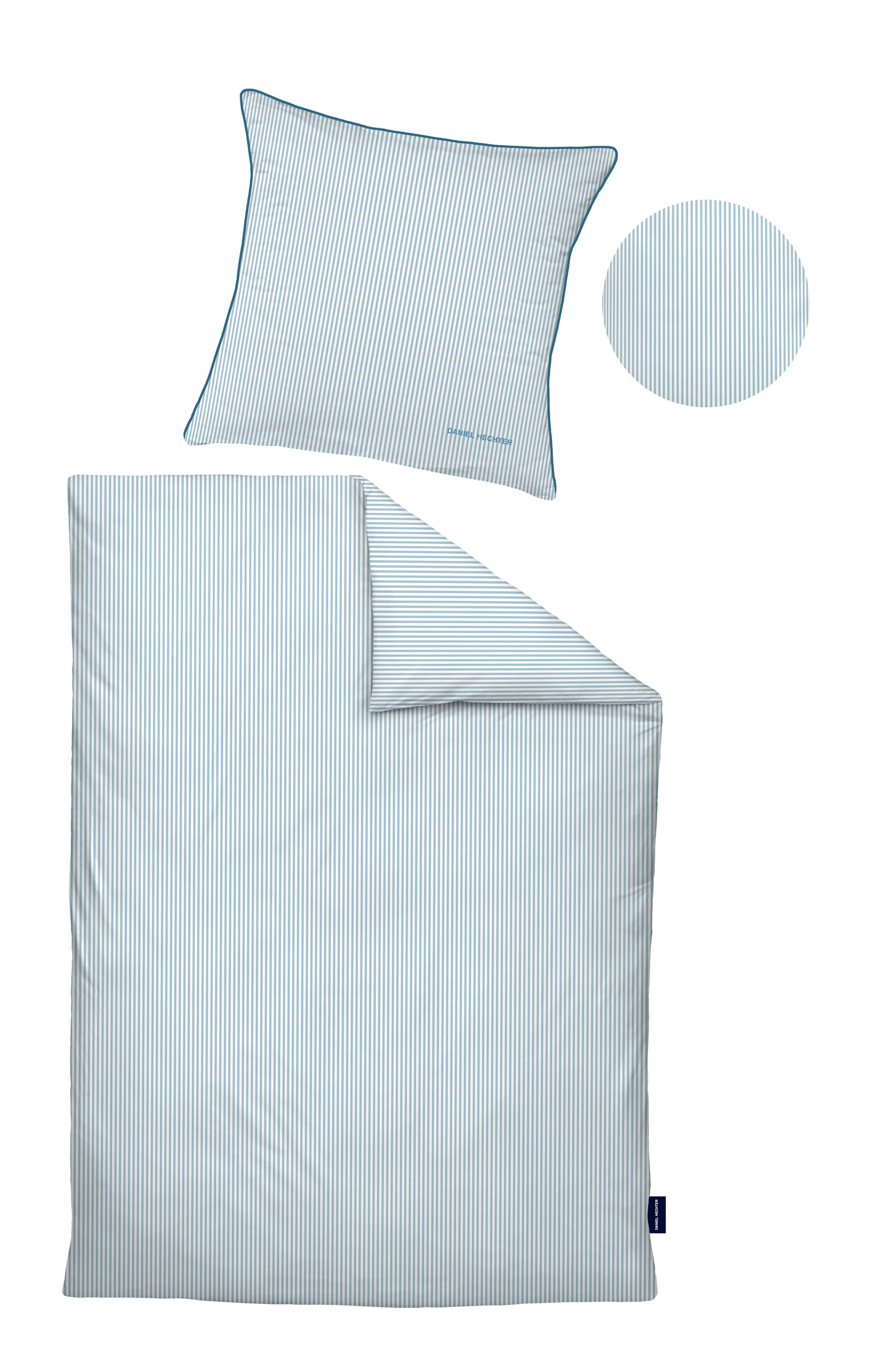 Biberna Satin 135 x 200 cm + 80 x 80 cm, taubenblau