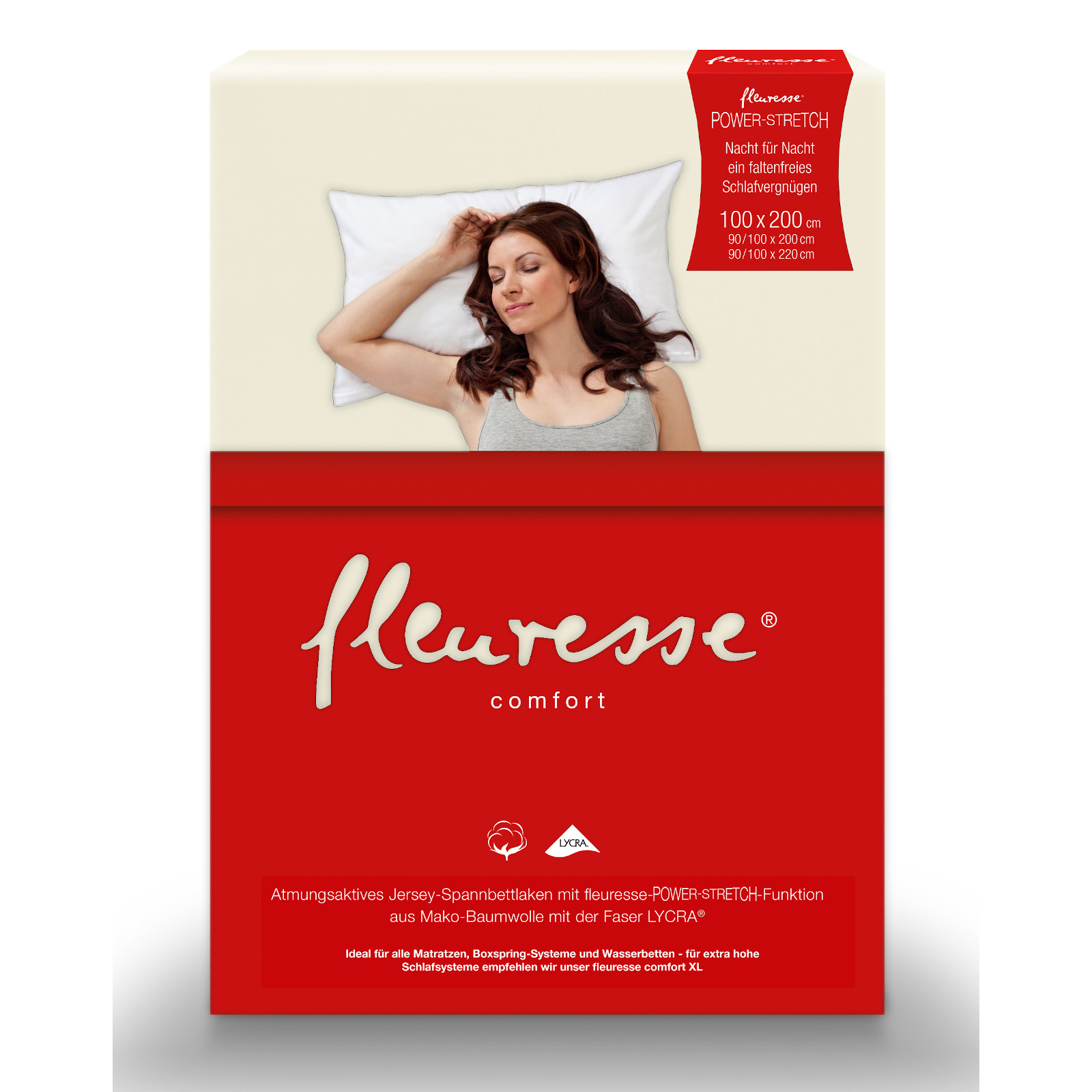 Fleuresse Mako-Jersey-Spannlaken comfort Farbe creme 2610