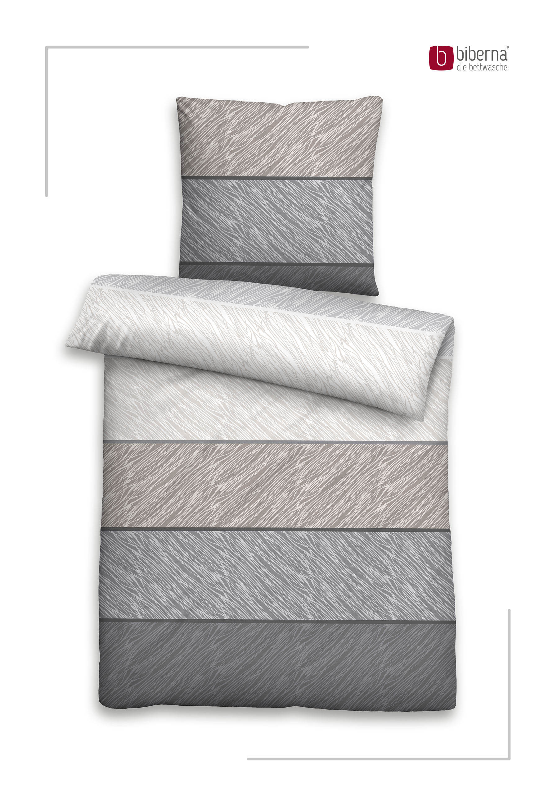 Biberna Streifen 155x220 cm, Feinbiber-Bettwäsche
