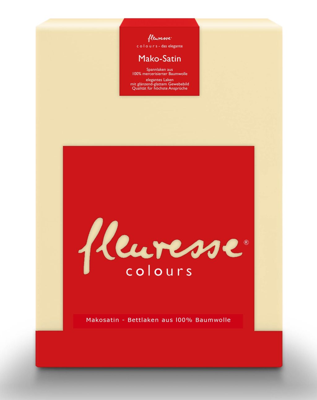 Fleuresse Mako-Satin-Spannlaken Colours, vanille