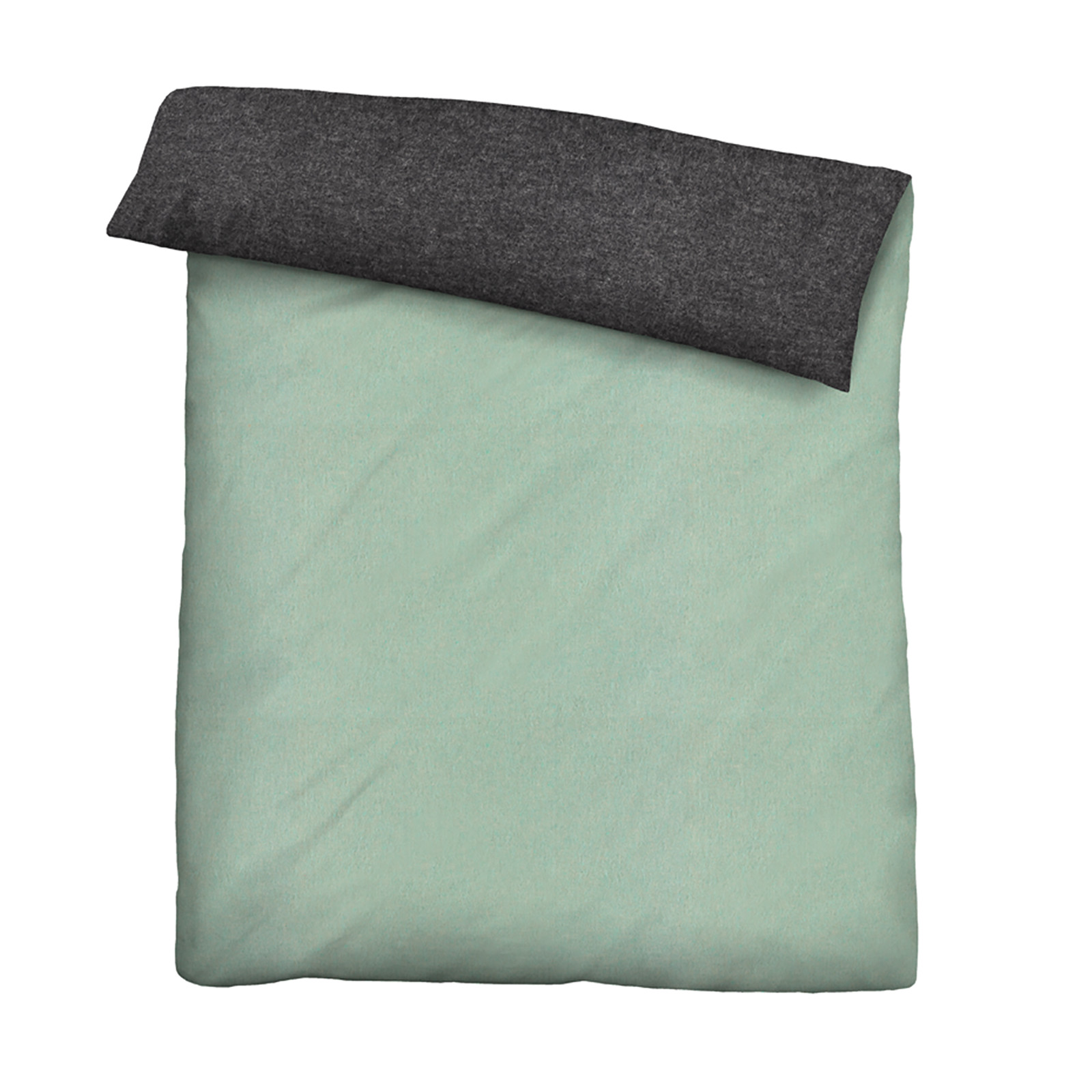 Biberna Melange Flanell-Wendebettwäsche 0840500-428, Größe 135x200 cm, mint