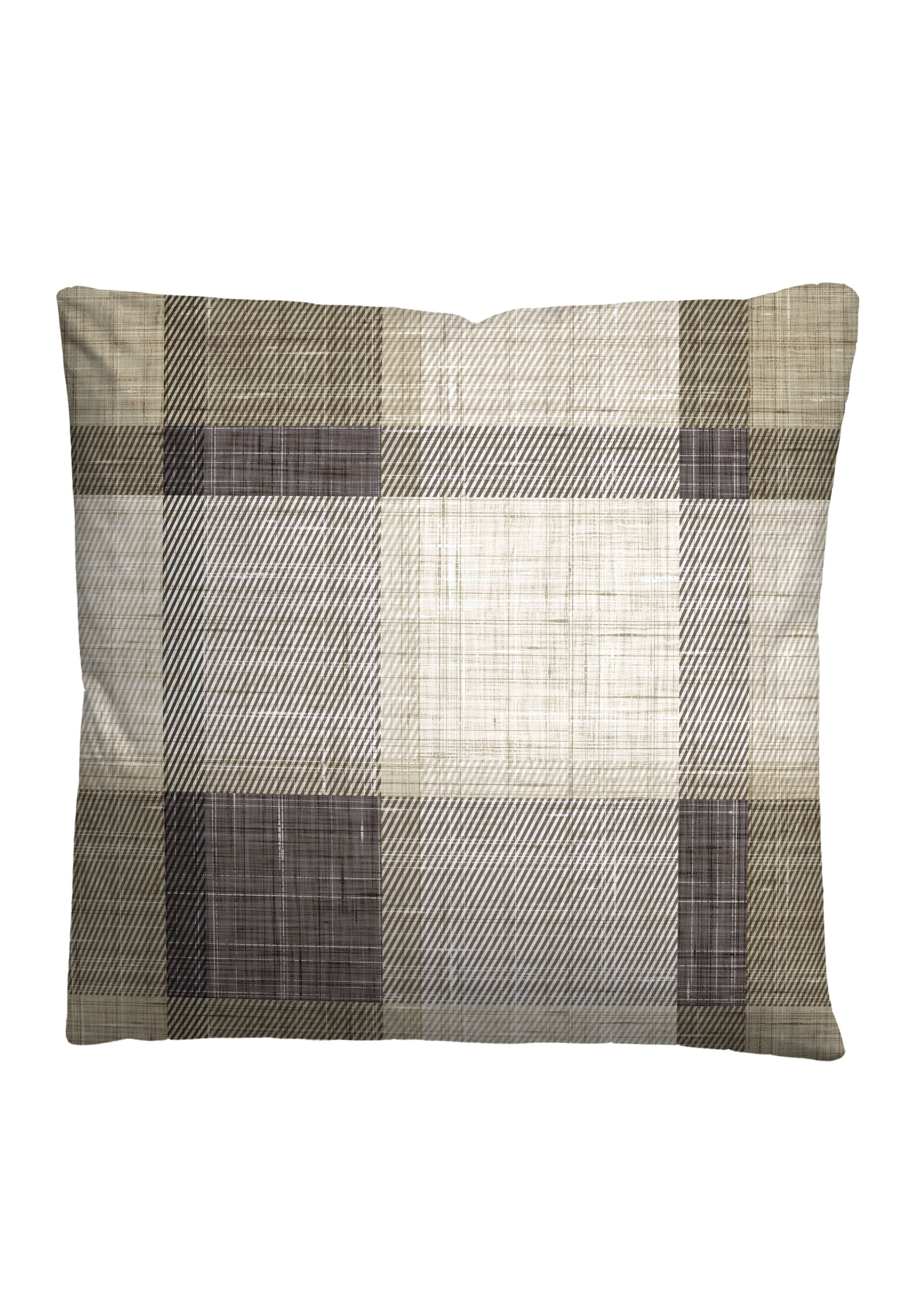 Biberna Karo 135x200 cm+80x80 cm, Feinbiber Bettwäsche taupe