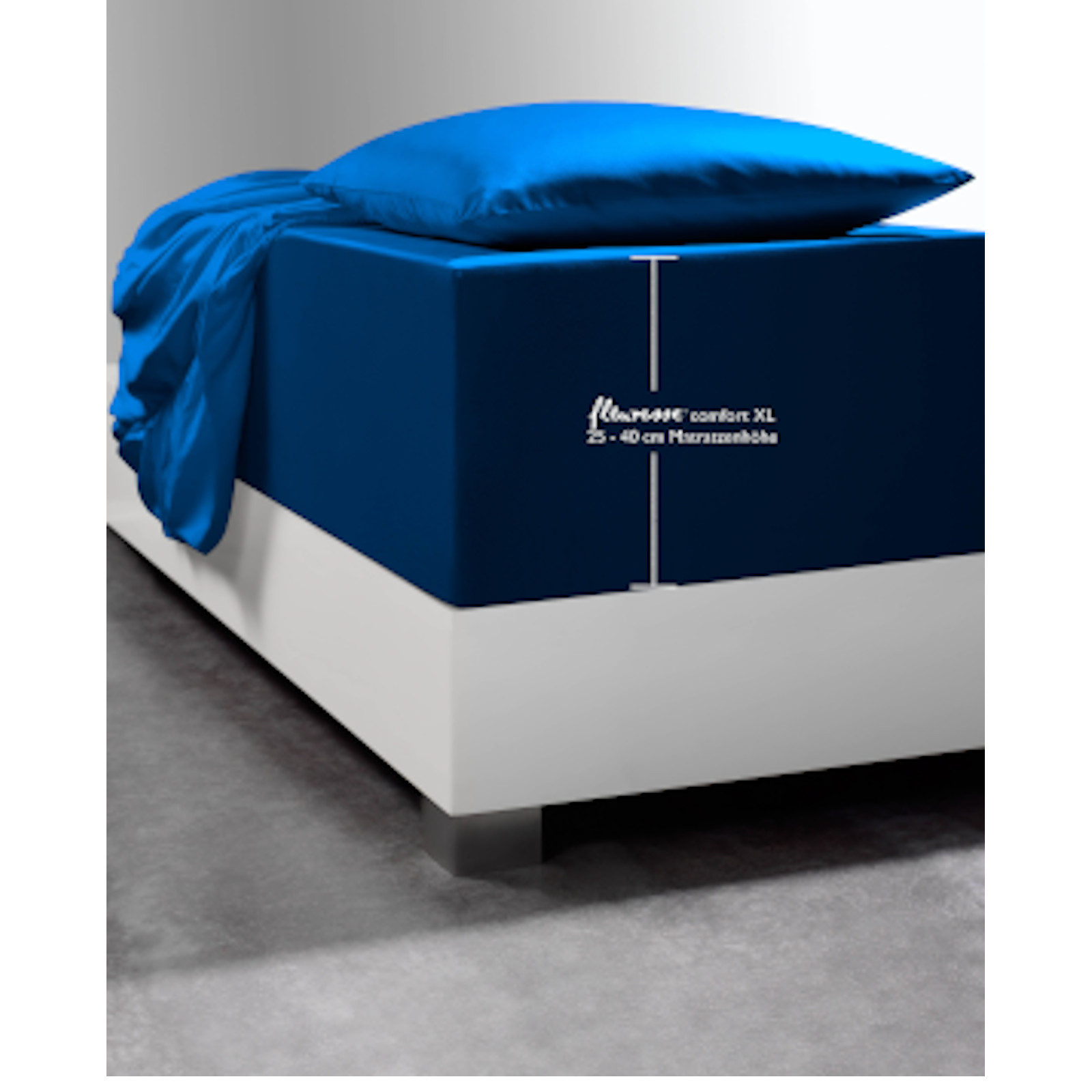Fleuresse Boxspring- und Wasserbetten Jersey-Spannlaken comfort XL 6061 marine