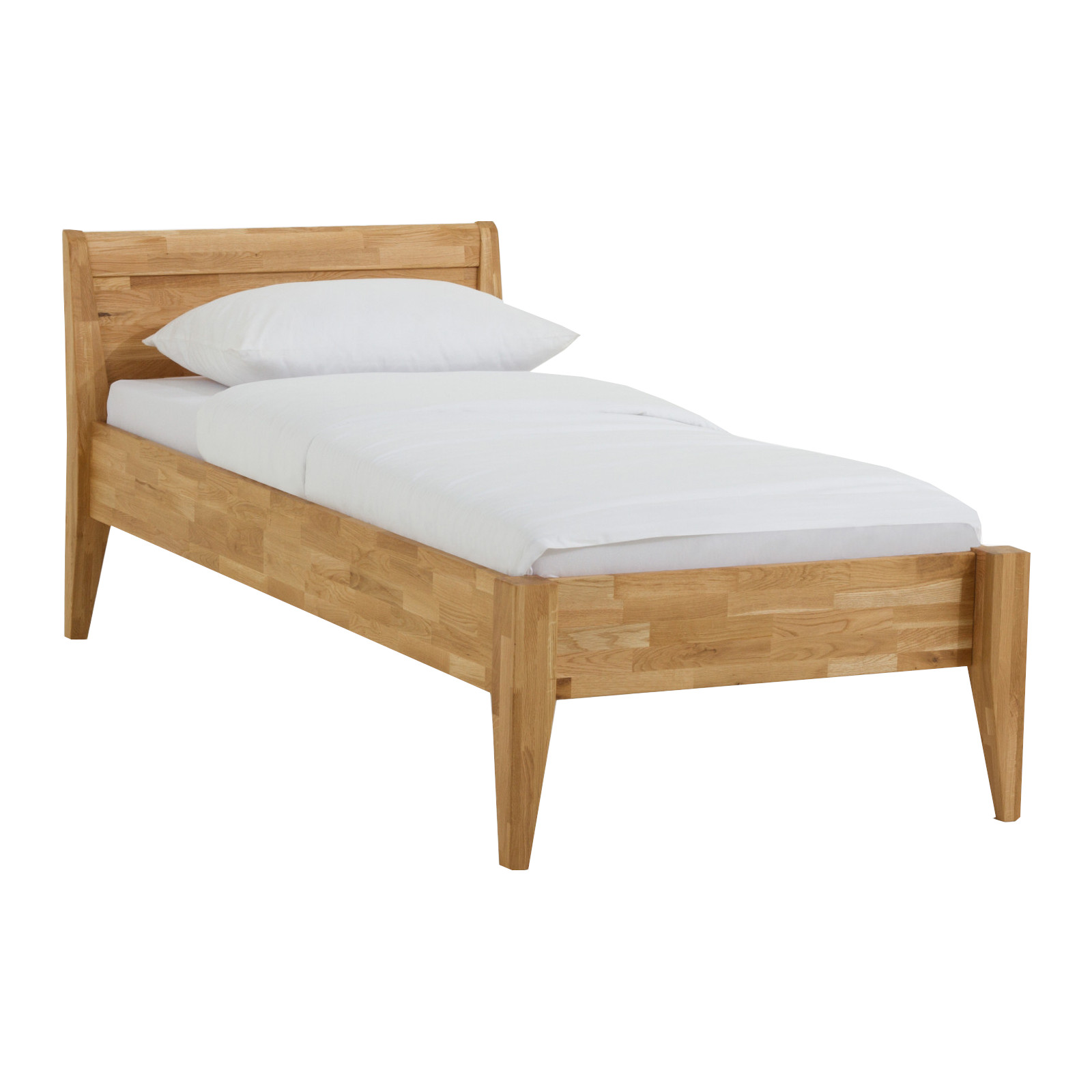 Dico Massivholz Einzelbett Komfortbett Seniorenbett 450.03  Wildeiche natur geölt
