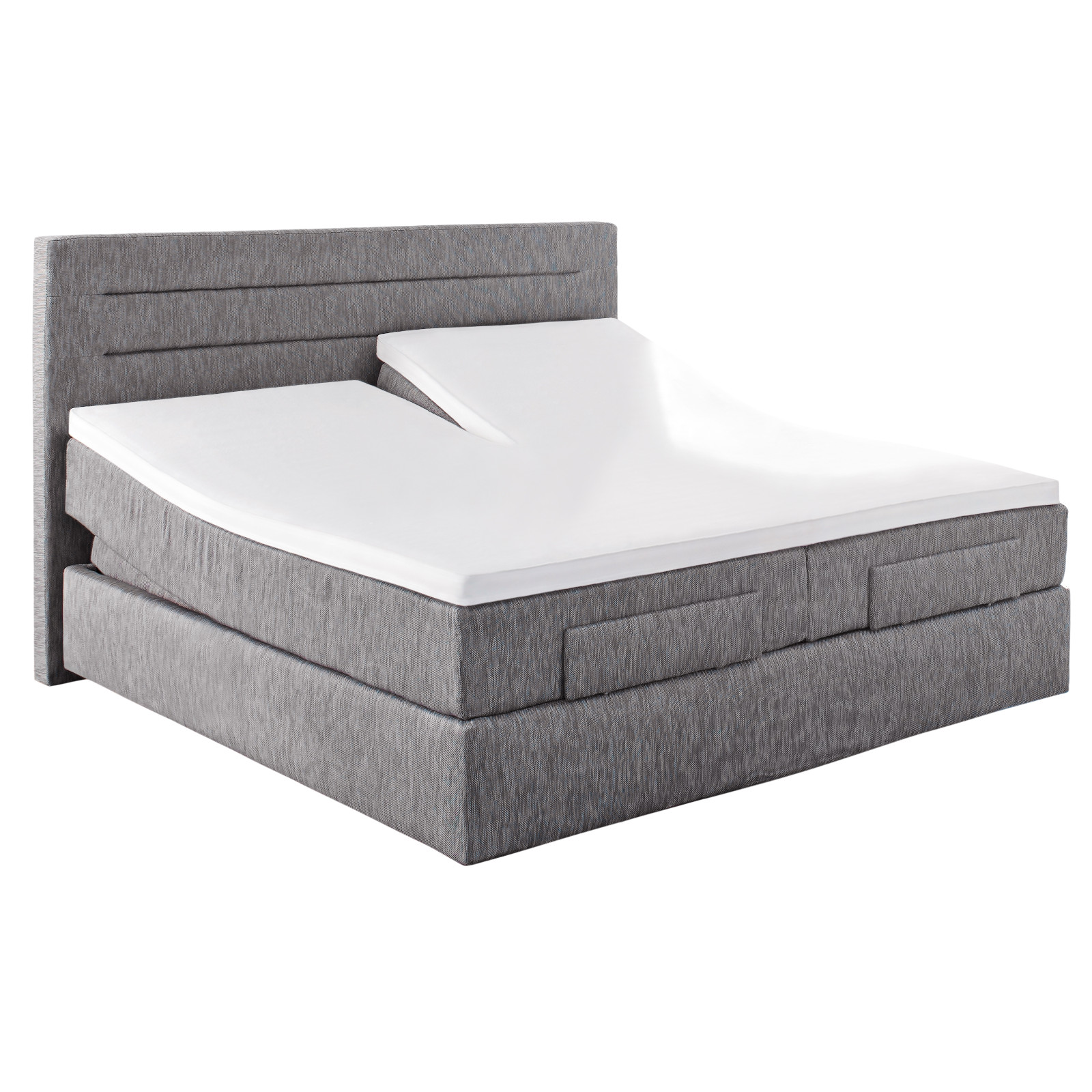 Hahn Haustextilien Elastan-Feinjersey-Spannbetttuch für Split-Topper 180-200x200 cm Höhe 4-10 cm weiß