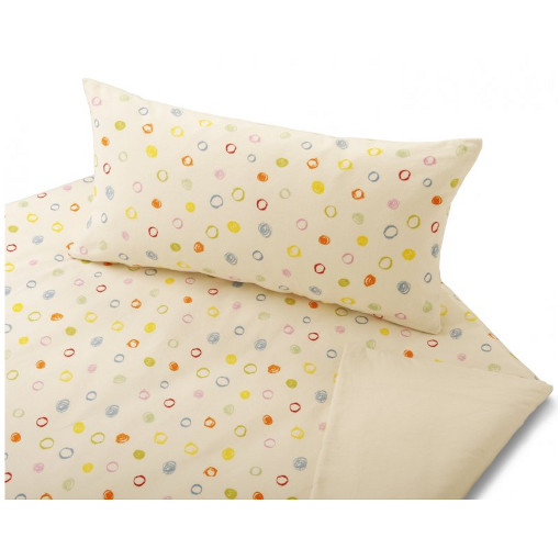 Cotonea Edelbiber Kinder-Wende-Bettwäsche Kritzelkreise Bio Baumwolle kbA, 40x80+135x200