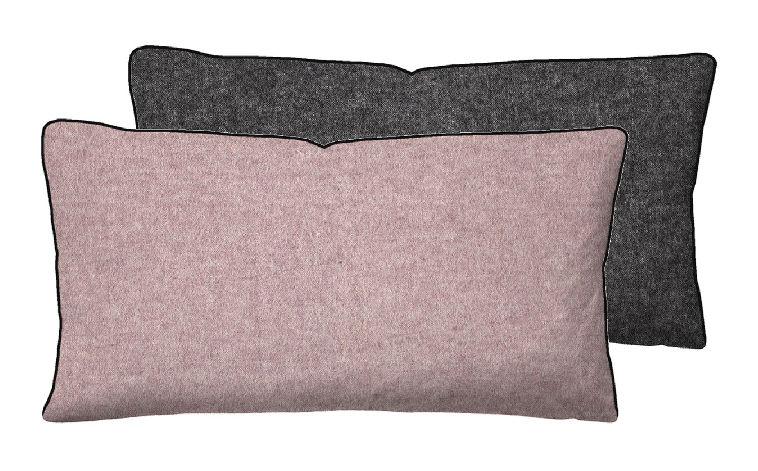 Biberna Melange Flanell-Wendekissenbezug, Größe 40x80 cm, brombeer