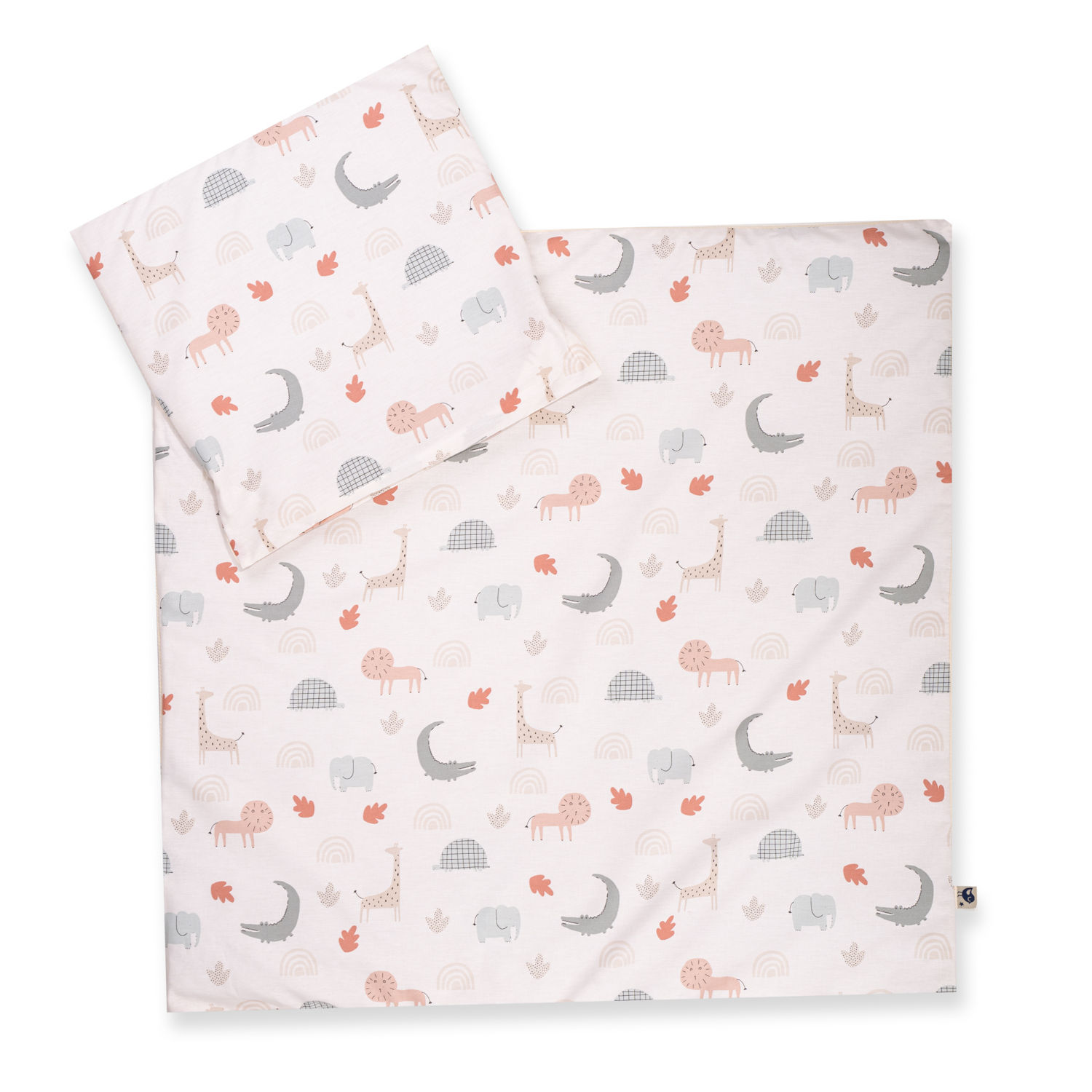 Zöllner Baby-Bettwäsche Organic Wild Friends 80x80 cm + 35x40 cm Bio-Baumwolle
