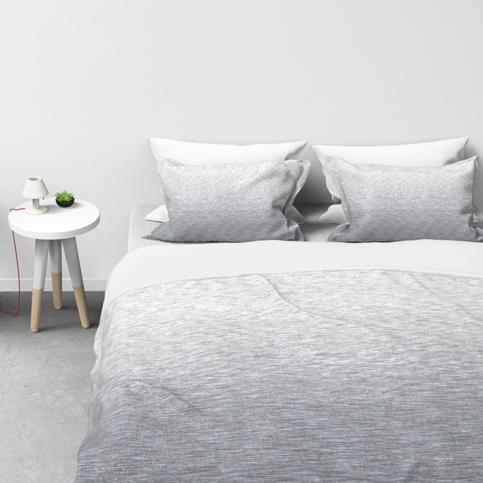 Kayori Baumwoll Satin Bettwäsche Nara Größe 135x200 cm Farbe silber