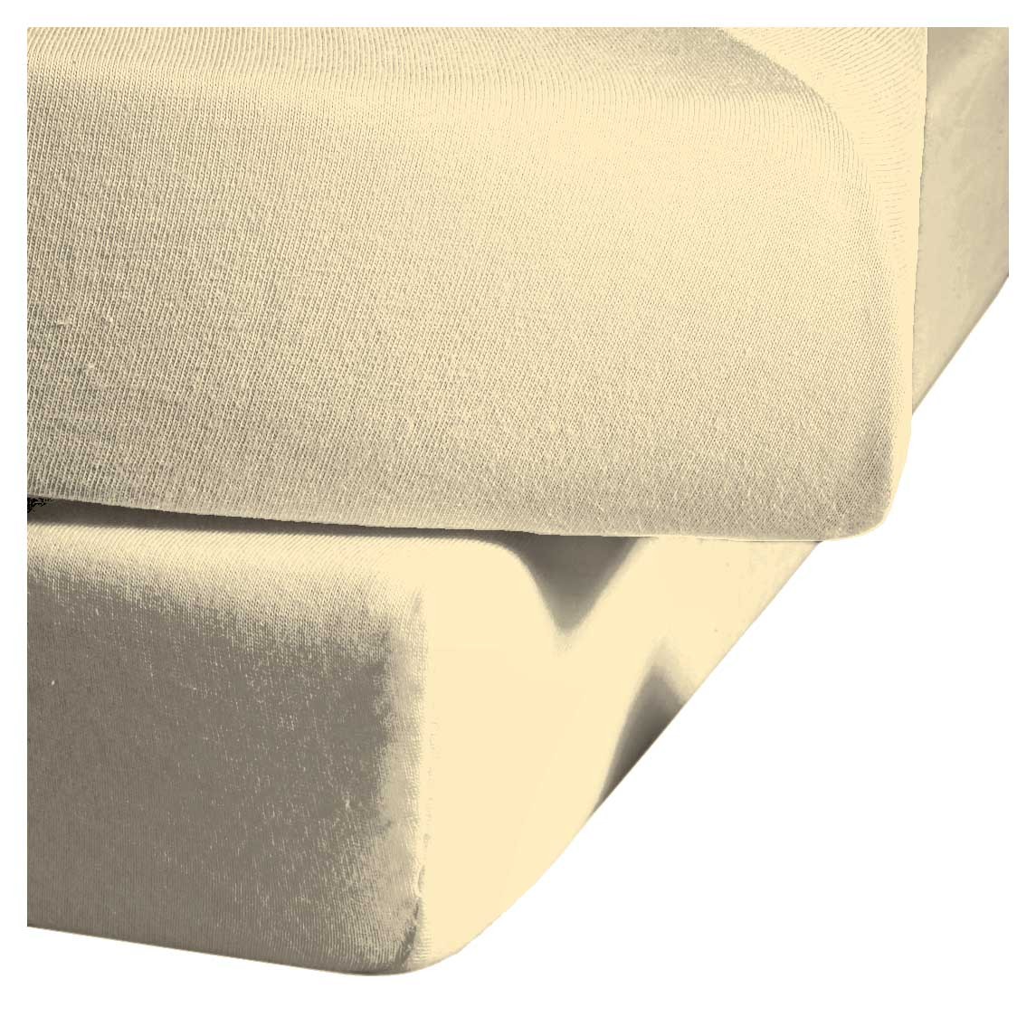 Fleuresse Mako-Satin-Spannlaken Colours, vanille