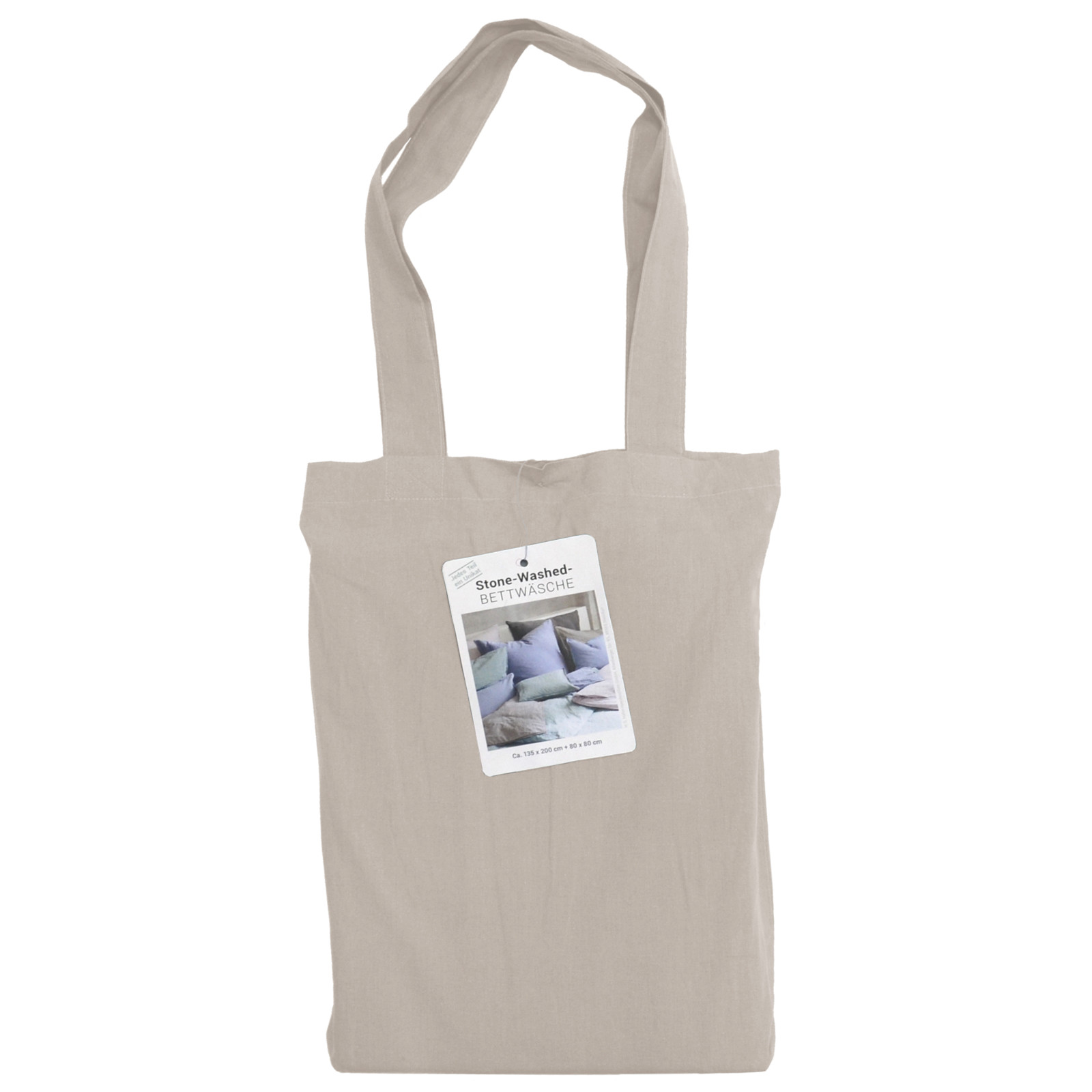 Hahn Haustextilien Renforce Bettwäsche stone washed leinen in Stofftasche Größe 135x200 cm