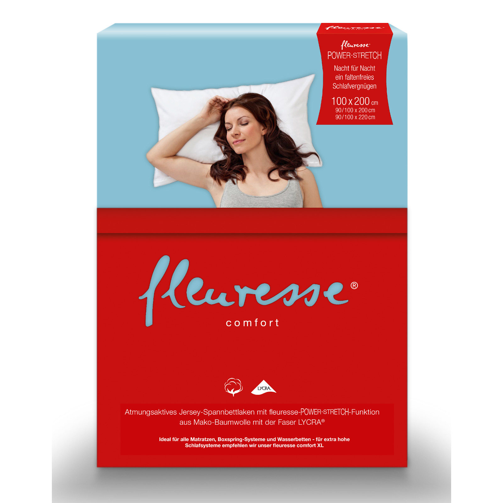 Fleuresse Mako-Jersey-Spannlaken comfort Farbe türkis 6058