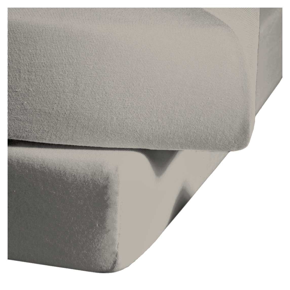 Fleuresse Mako-Satin-Spannlaken Colours, grau