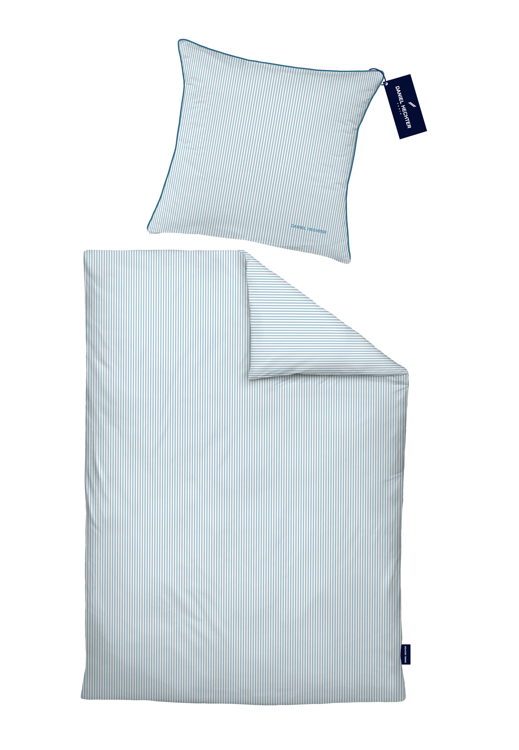 Biberna Satin 155 x 220 cm + 80 x 80 cm, taubenblau